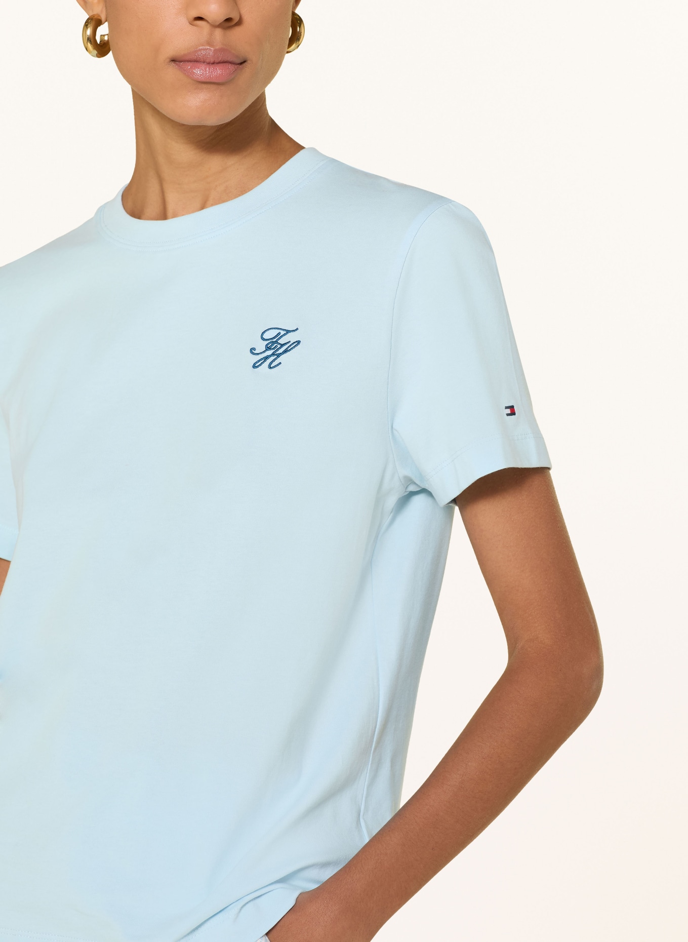 TOMMY HILFIGER T-shirt: LICHTBLAUW