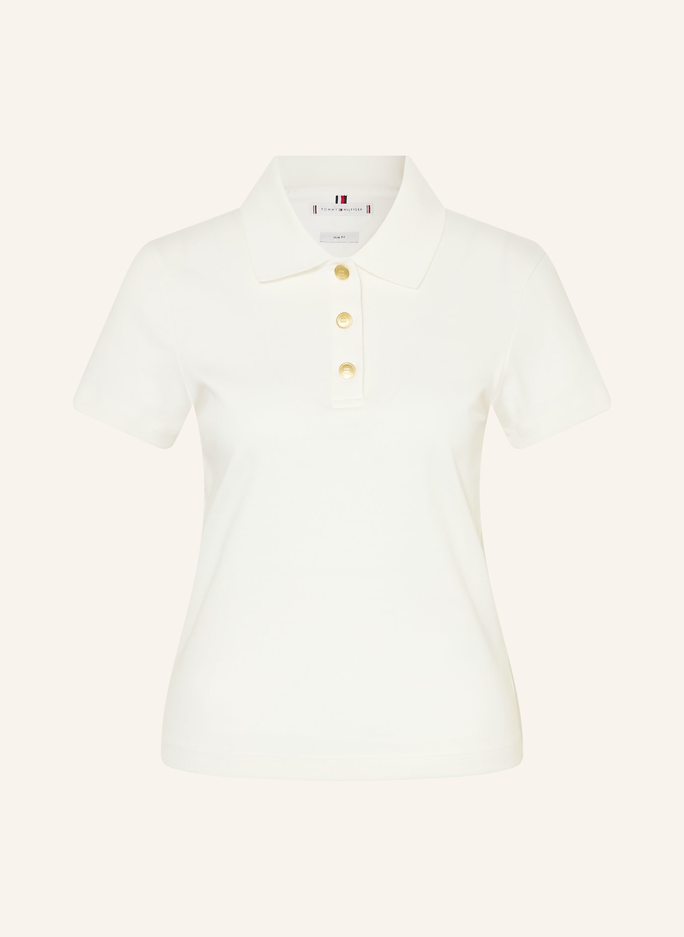 TOMMY HILFIGER Jersey-poloshirt: CRÈME