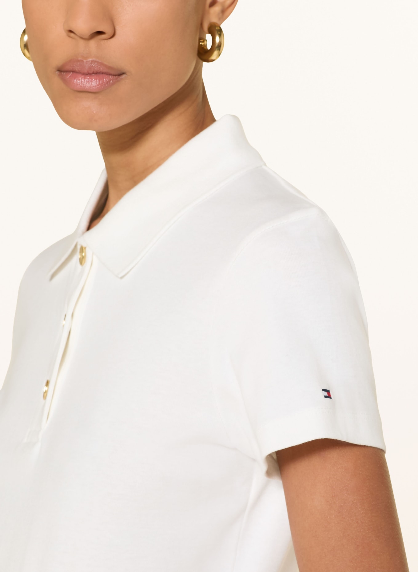 TOMMY HILFIGER Jersey-poloshirt: CRÈME