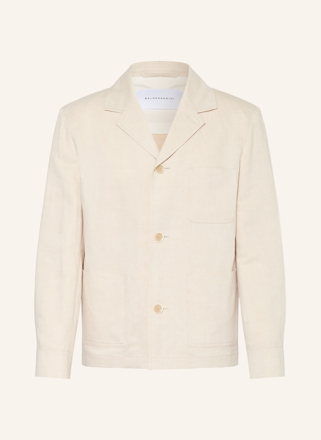 BALDESSARINI colbert met normale pasvorm van linnen: 1209 Silver Cloud