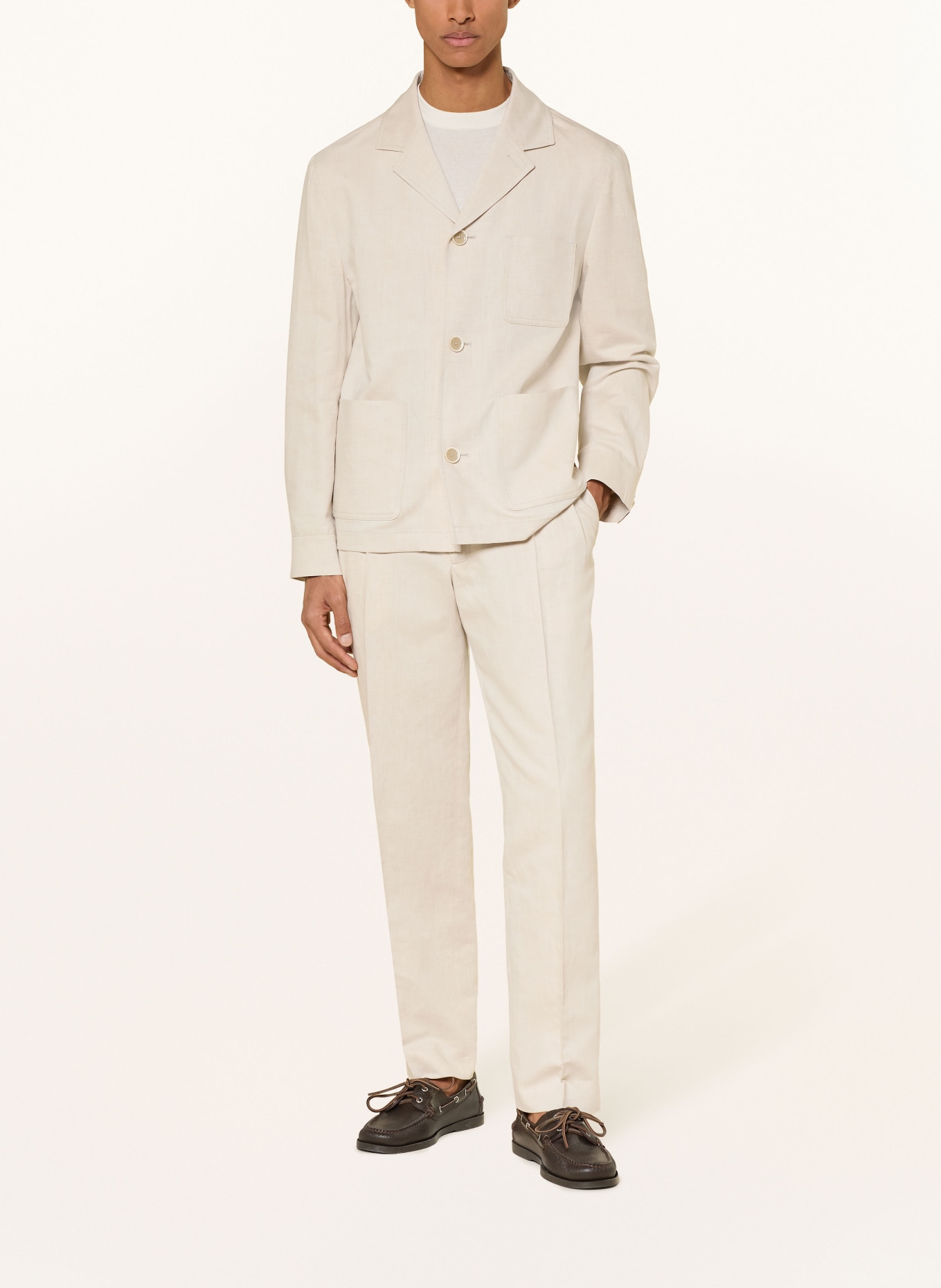 BALDESSARINI colbert met normale pasvorm van linnen: 1209 Silver Cloud