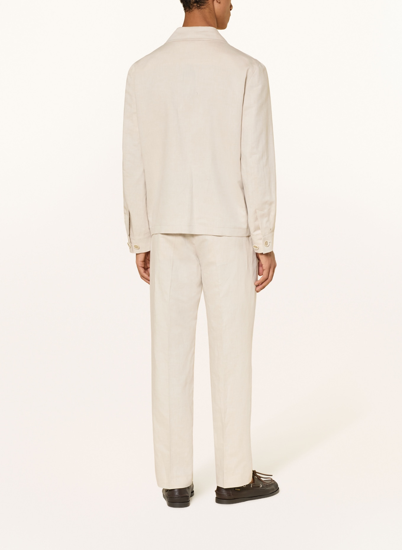 BALDESSARINI colbert met normale pasvorm van linnen: 1209 Silver Cloud