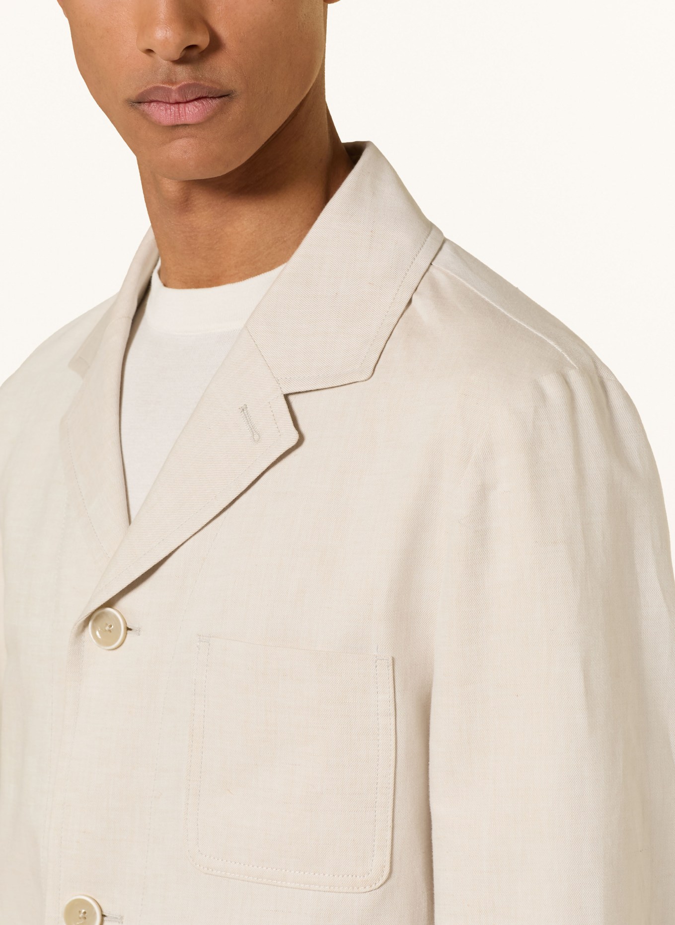 BALDESSARINI colbert met normale pasvorm van linnen: 1209 Silver Cloud