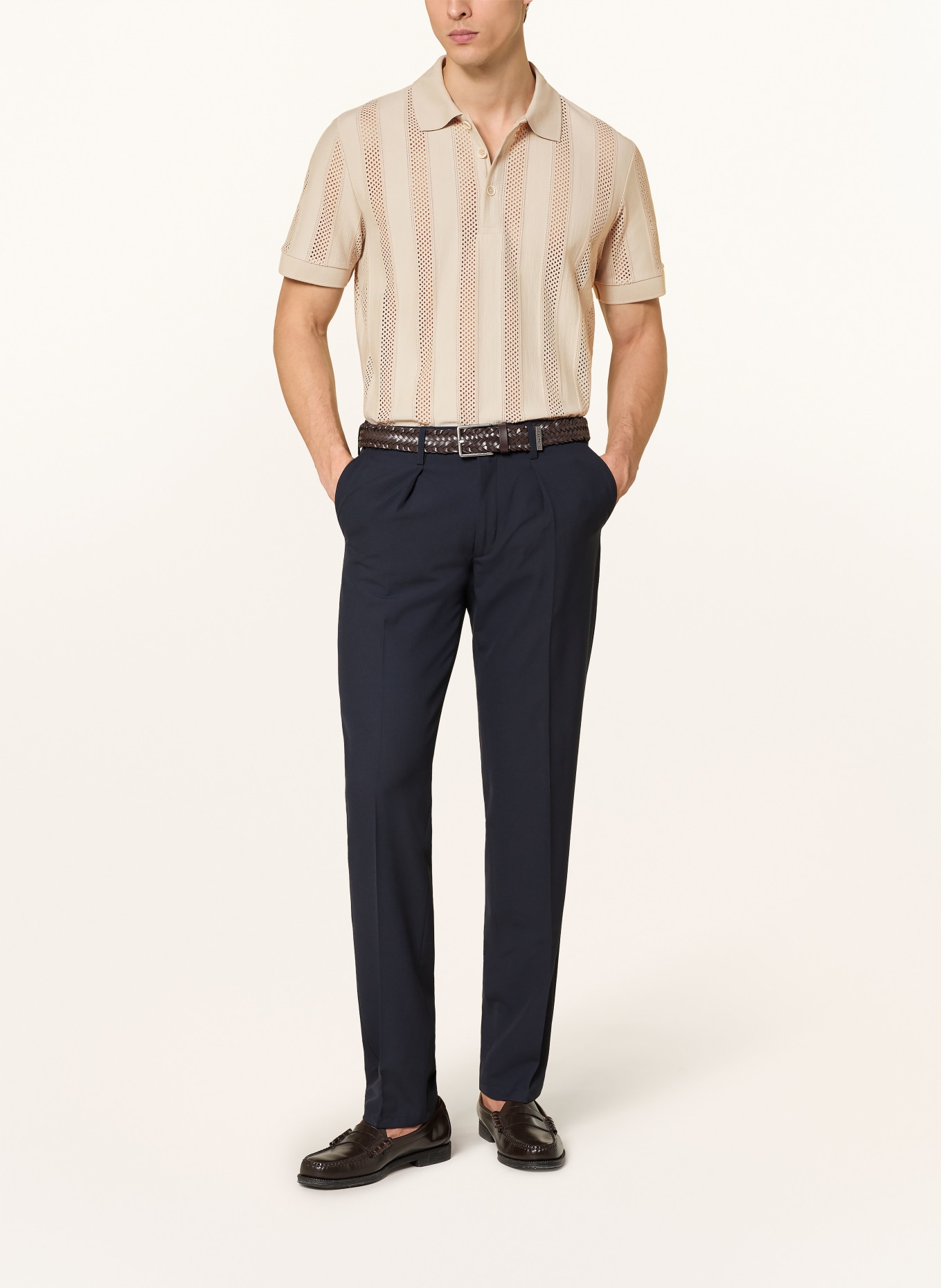 BALDESSARINI jersey polo shirt: BEIGE