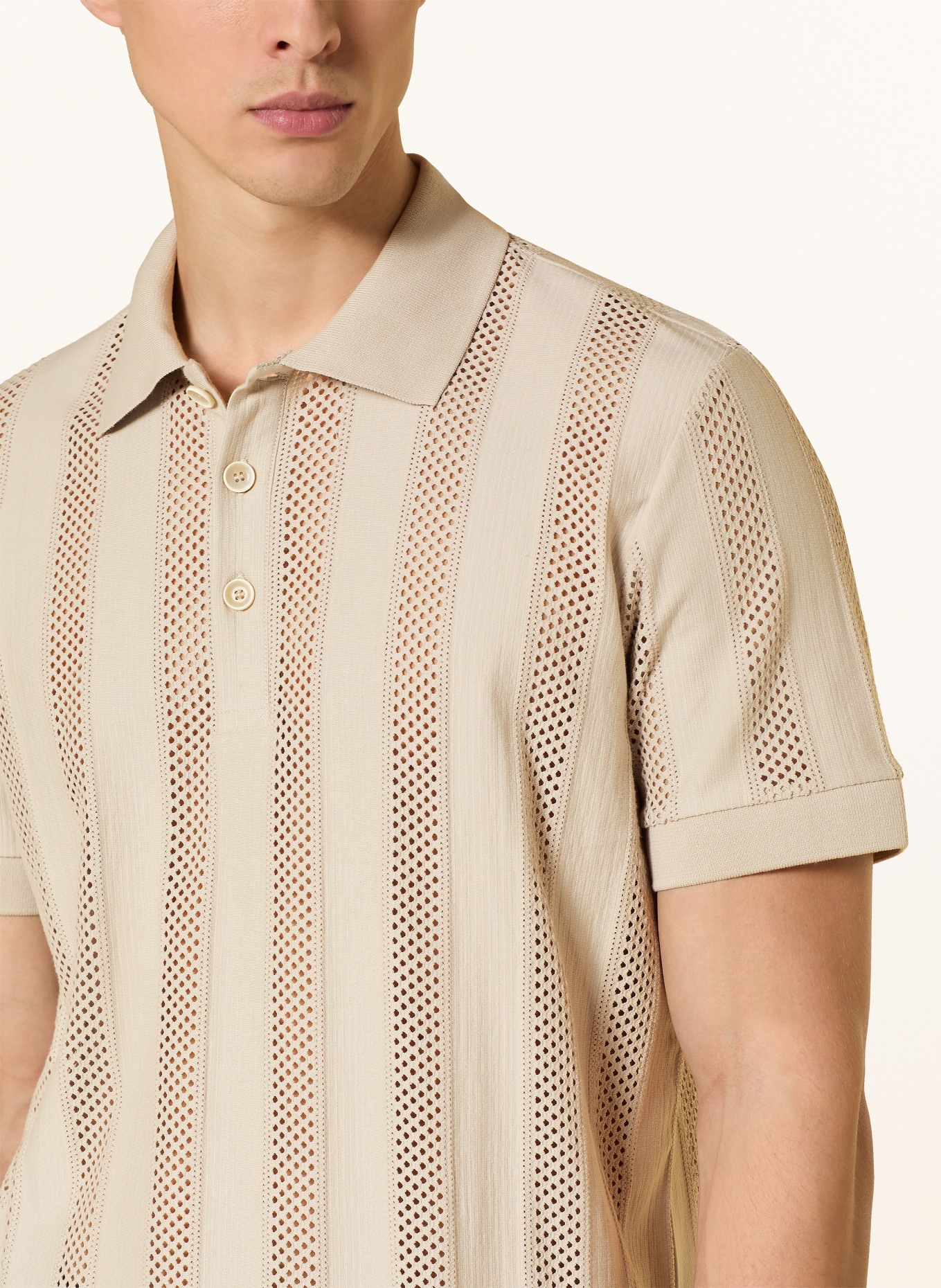 BALDESSARINI jersey polo shirt: BEIGE