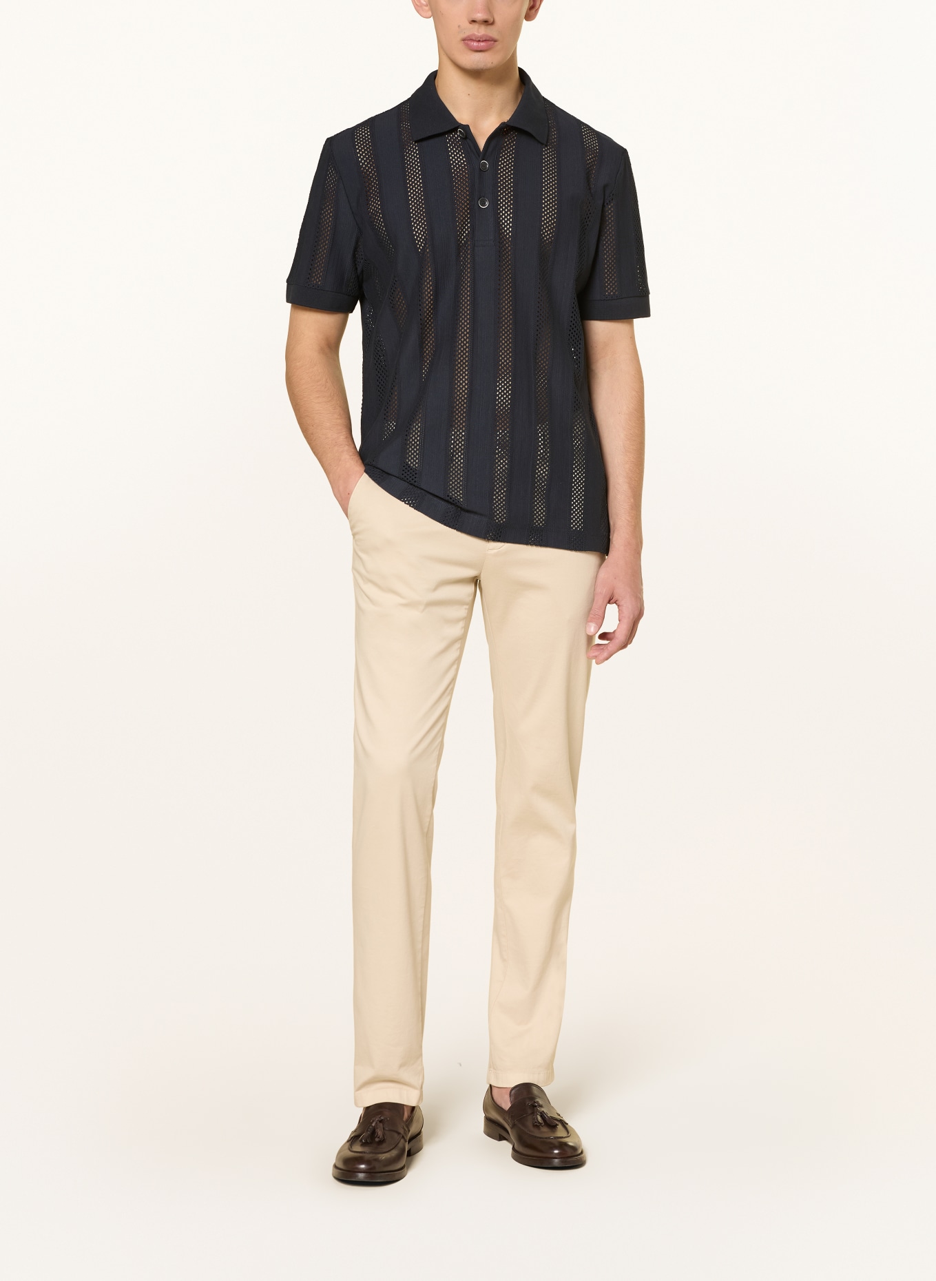 BALDESSARINI Jersey-Poloshirt: DUNKELBLAU