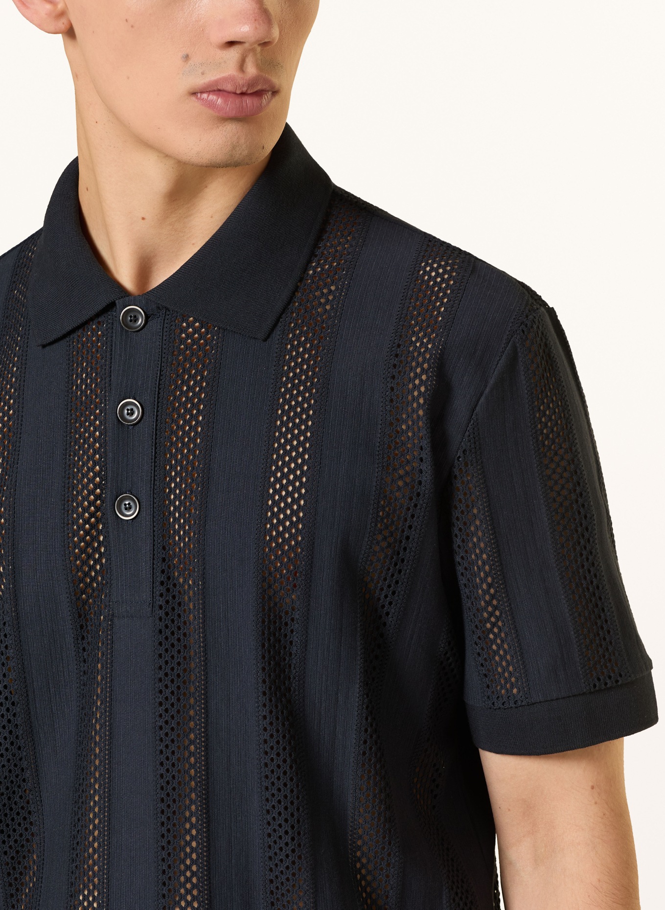 BALDESSARINI Jersey-Poloshirt: DUNKELBLAU