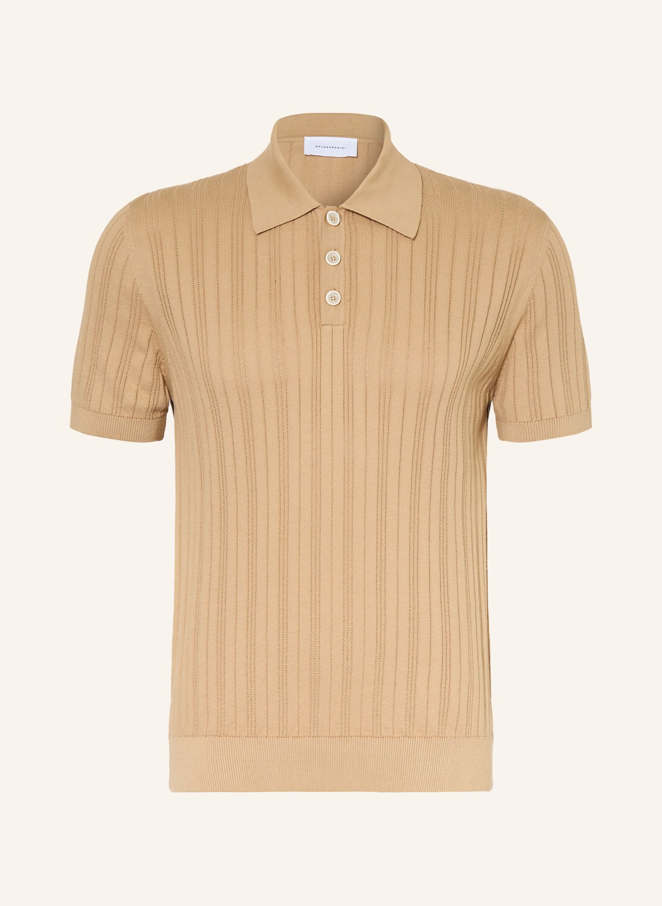 BALDESSARINI Strick-Poloshirt: HELLBRAUN