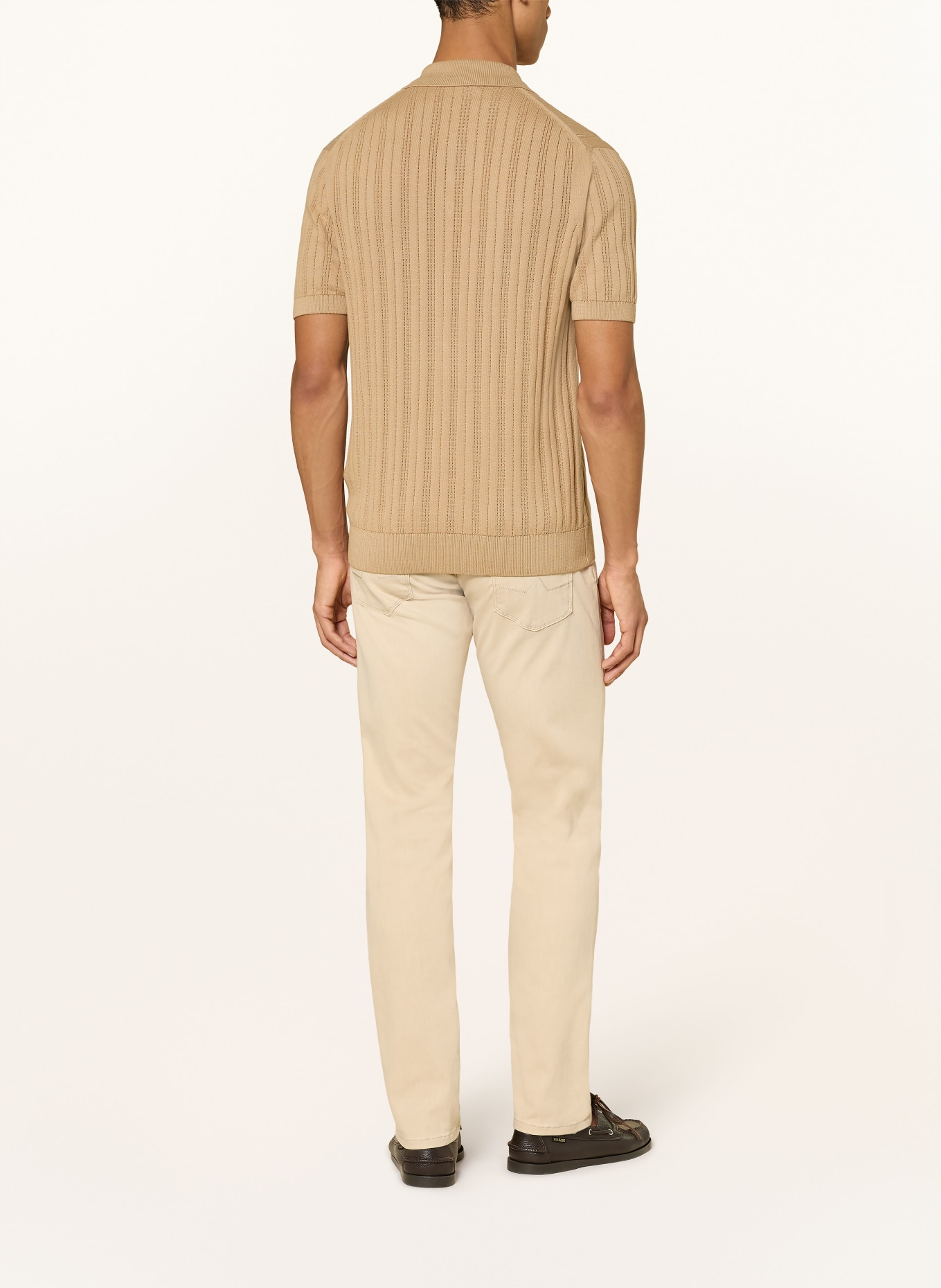 BALDESSARINI Strick-Poloshirt: HELLBRAUN