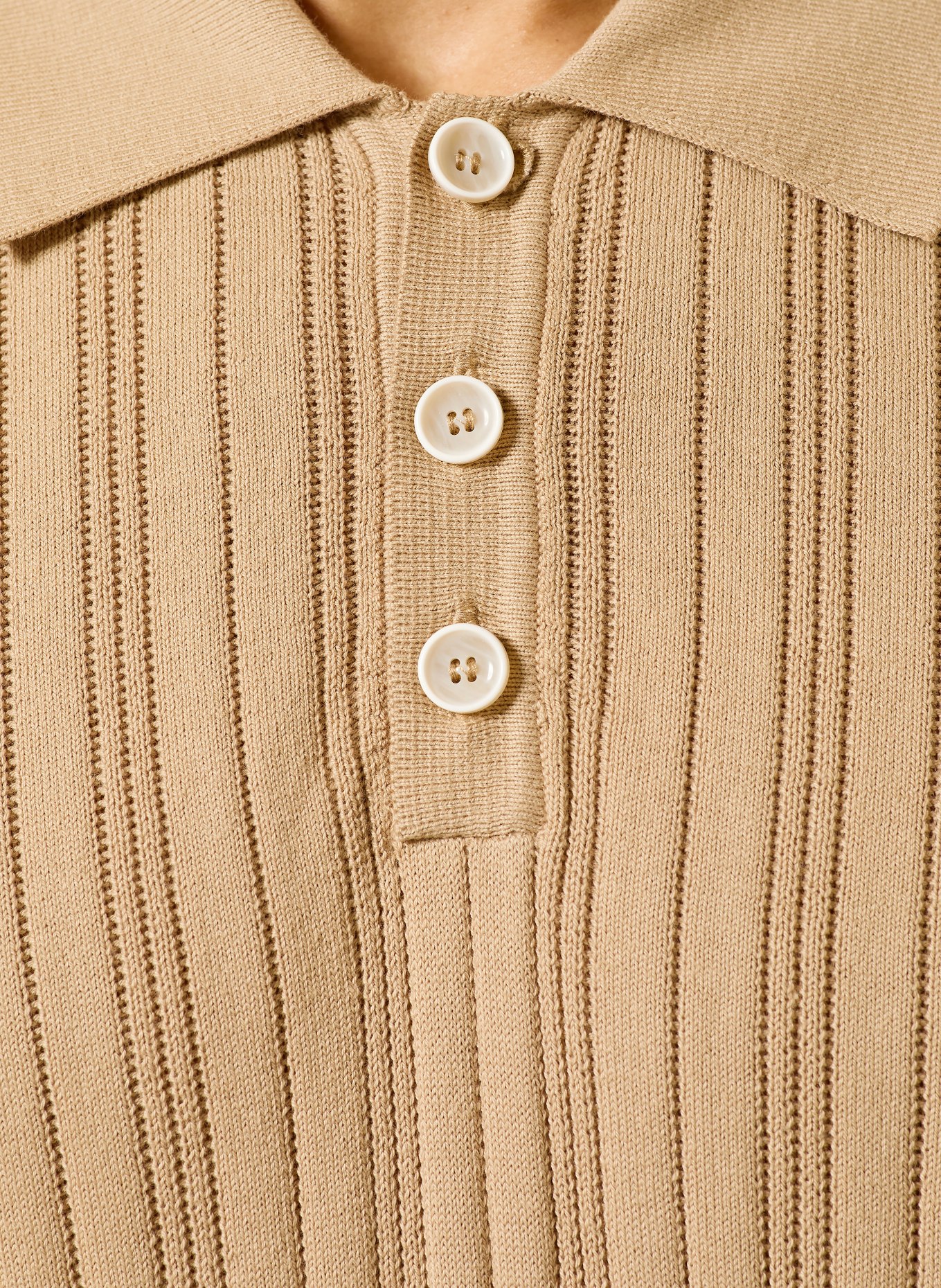 BALDESSARINI Strick-Poloshirt: HELLBRAUN