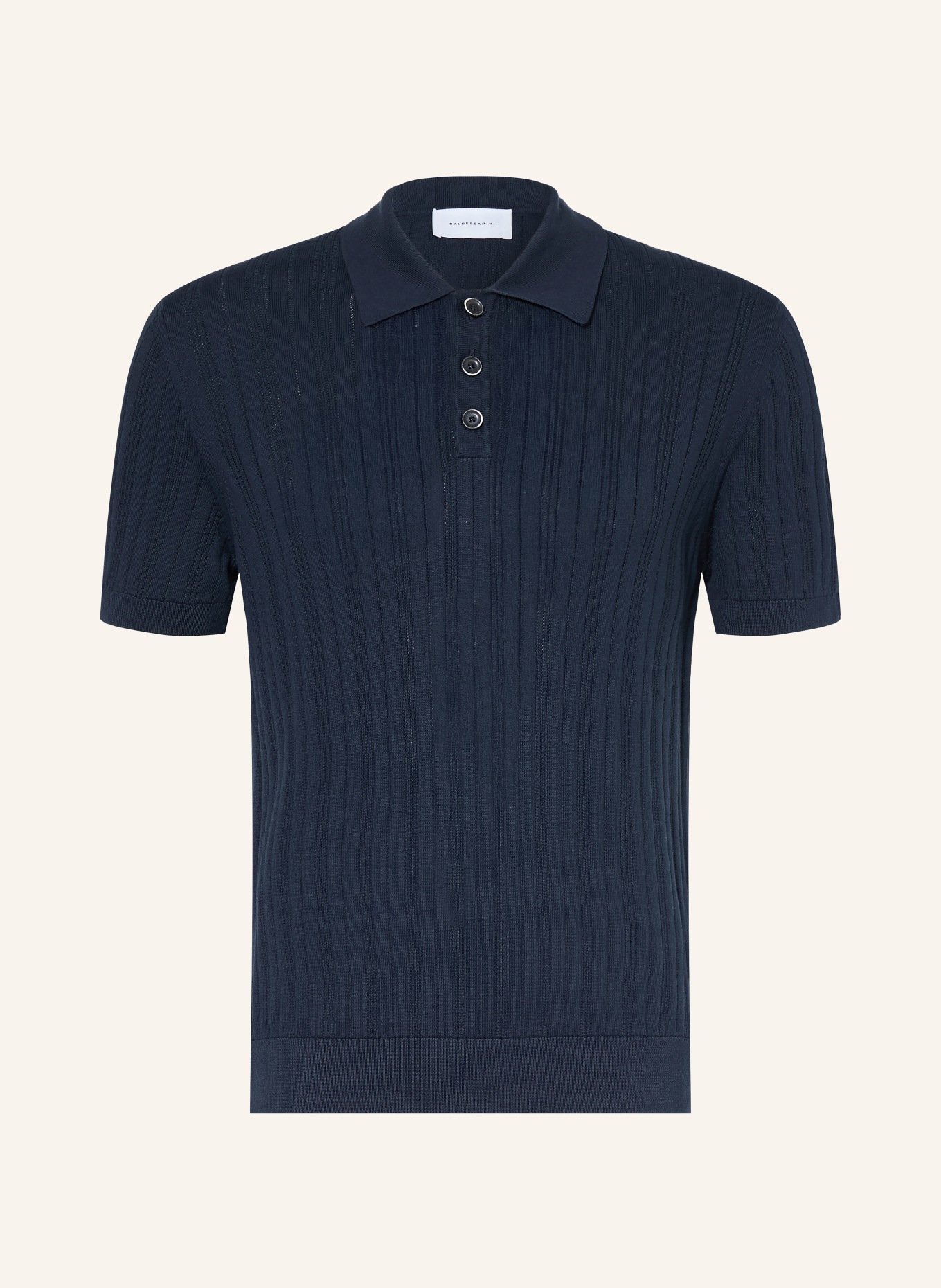BALDESSARINI Strick-Poloshirt: DUNKELBLAU