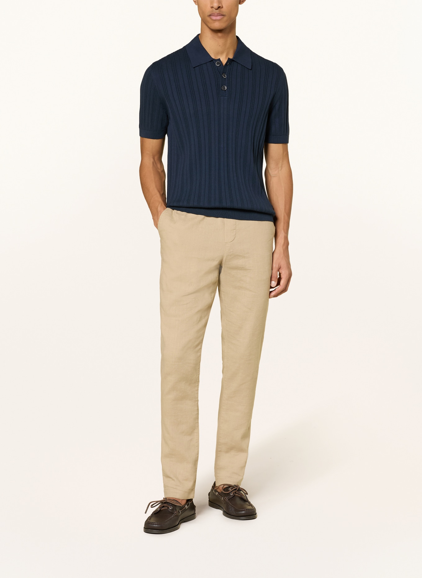 BALDESSARINI Strick-Poloshirt: DUNKELBLAU