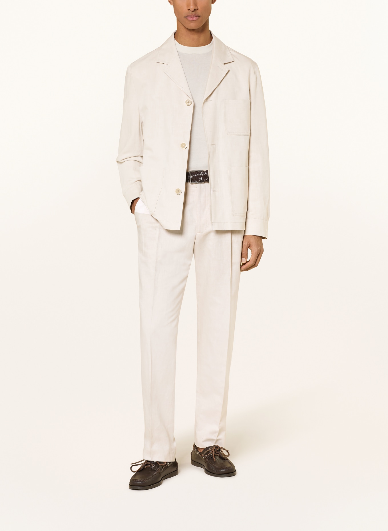 BALDESSARINI Anzughose Regular Fit mit Leinen: 1209 Silver Cloud