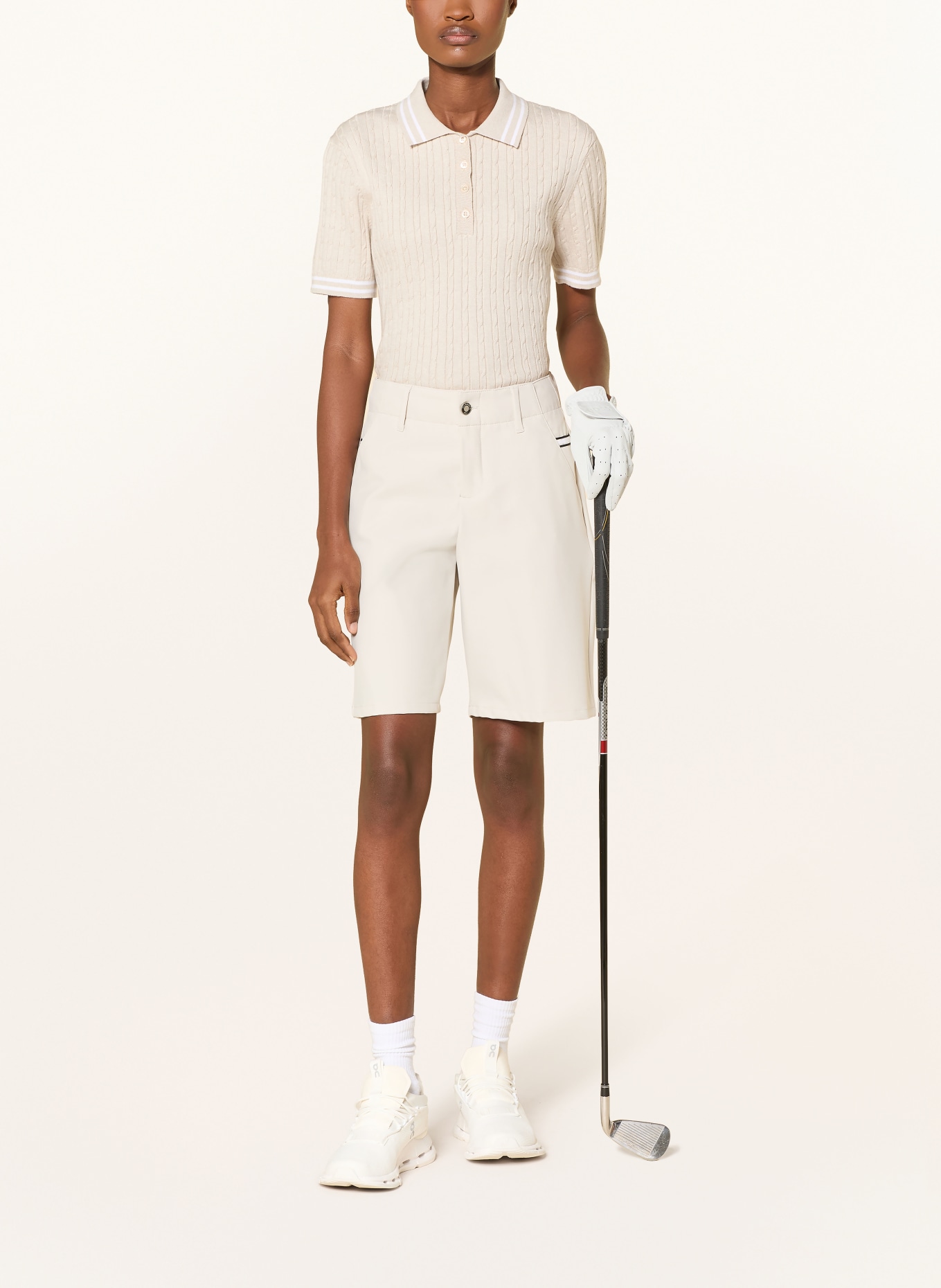 ALBERTO Golfshorts ALINA mit Schmucksteinen: CREME