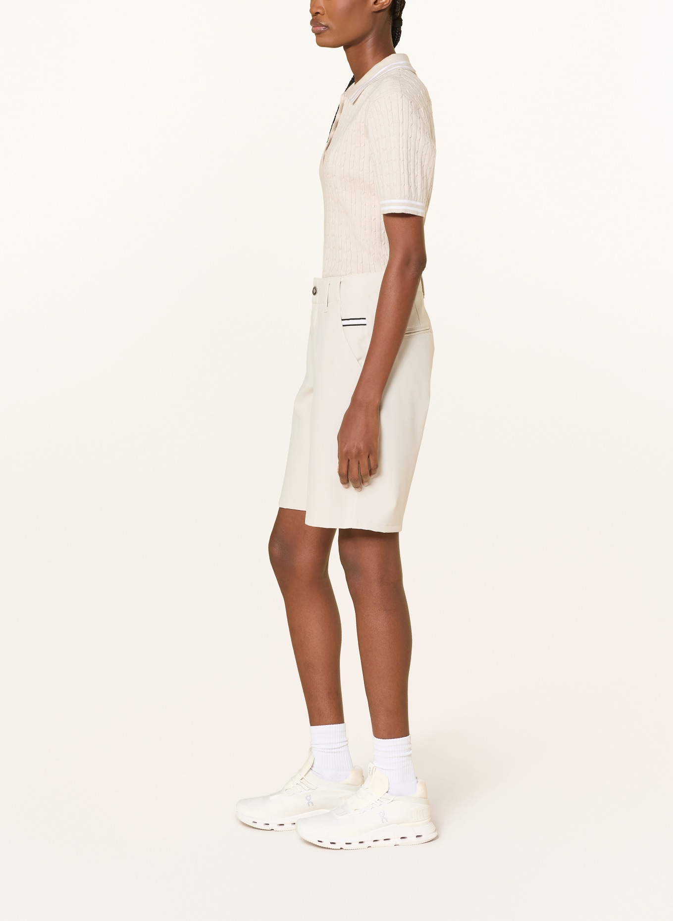 ALBERTO Golfshorts ALINA mit Schmucksteinen: CREME