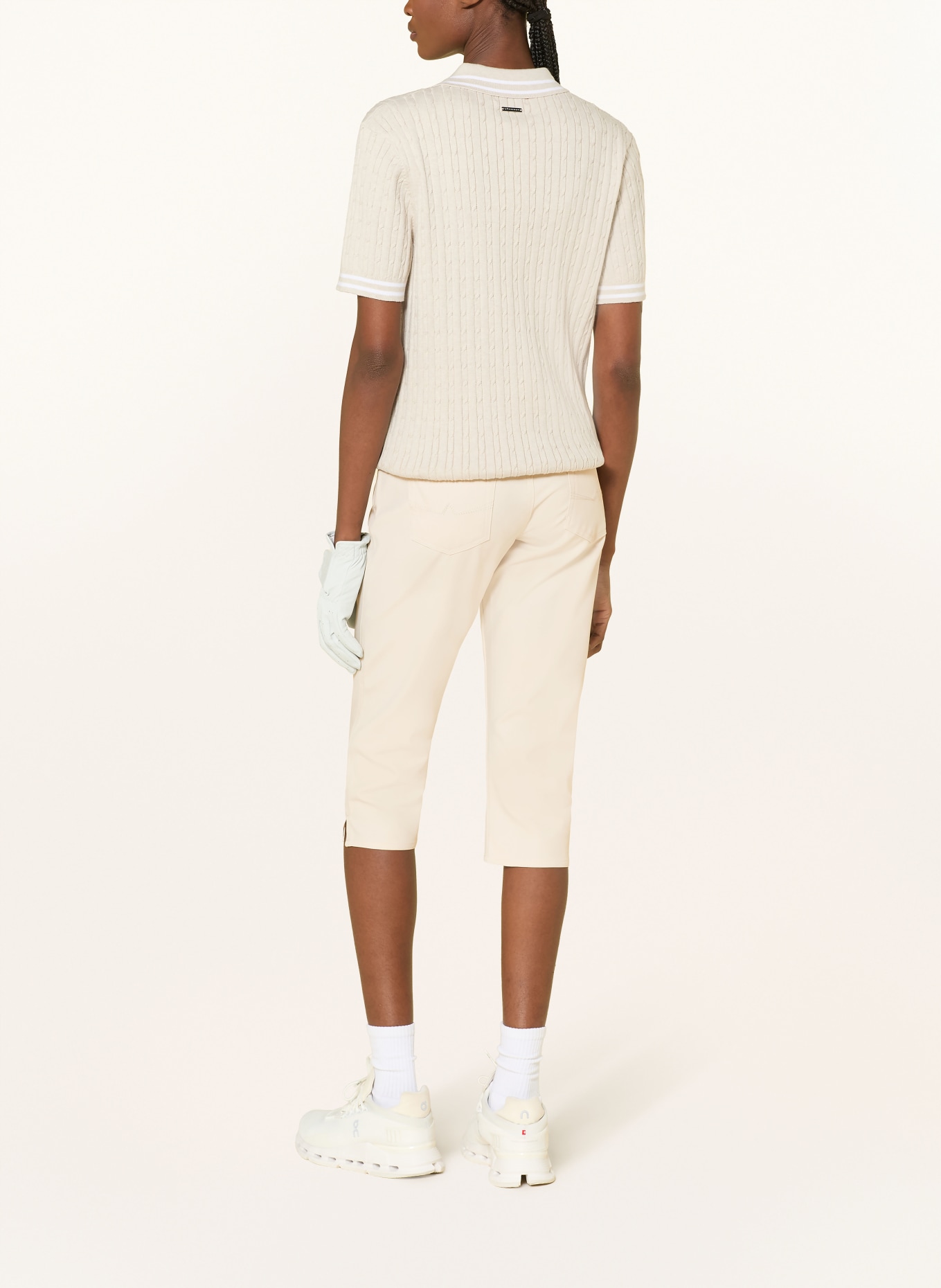 ALBERTO MONA-C 3/4-Length Golf Pants - FX4 DRY COOLER® with Rhinestones: ECRU