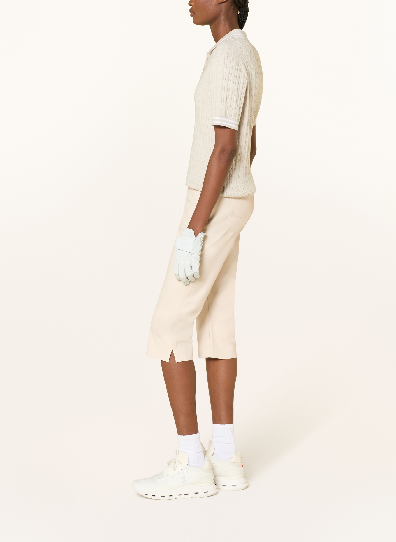 ALBERTO MONA-C 3/4-Length Golf Pants - FX4 DRY COOLER® with Rhinestones: ECRU