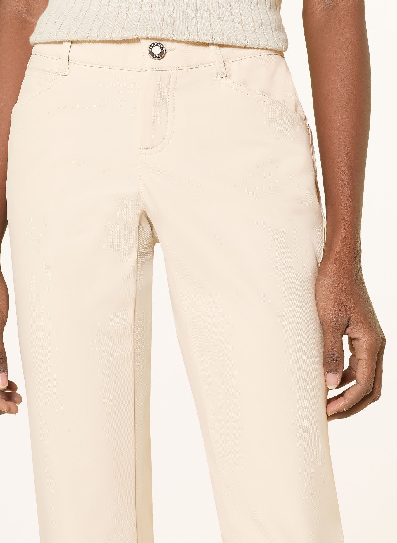 ALBERTO MONA-C 3/4-Length Golf Pants - FX4 DRY COOLER® with Rhinestones: ECRU