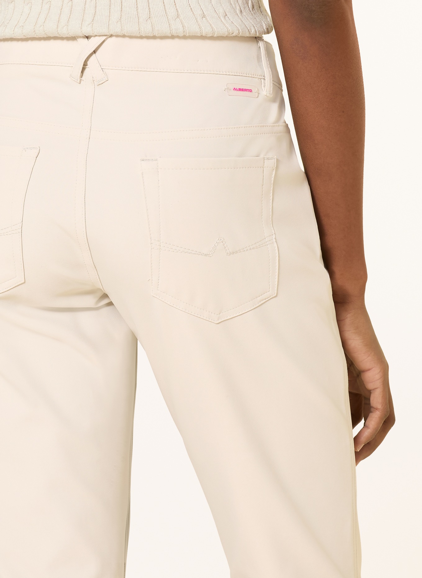 ALBERTO MONA-C 3/4-Length Golf Pants - FX4 DRY COOLER® with Rhinestones: ECRU