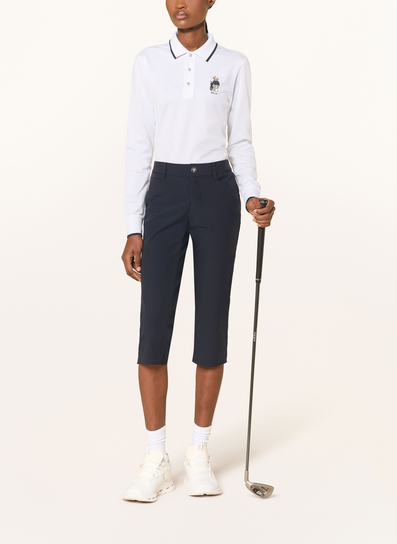 ALBERTO 3/4-golfbroek met strass-steentjes: ZWART