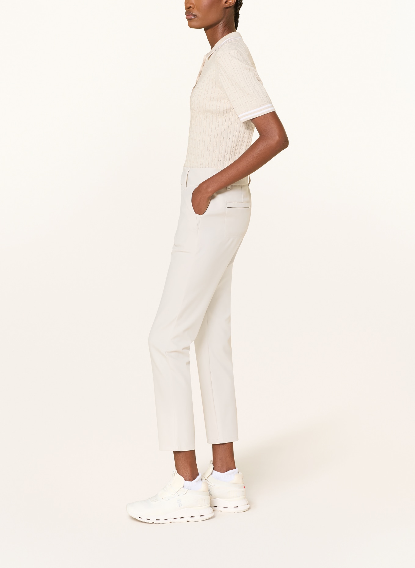 ALBERTO 7/8-golfbroek LUCY met sierstenen: CRÈME