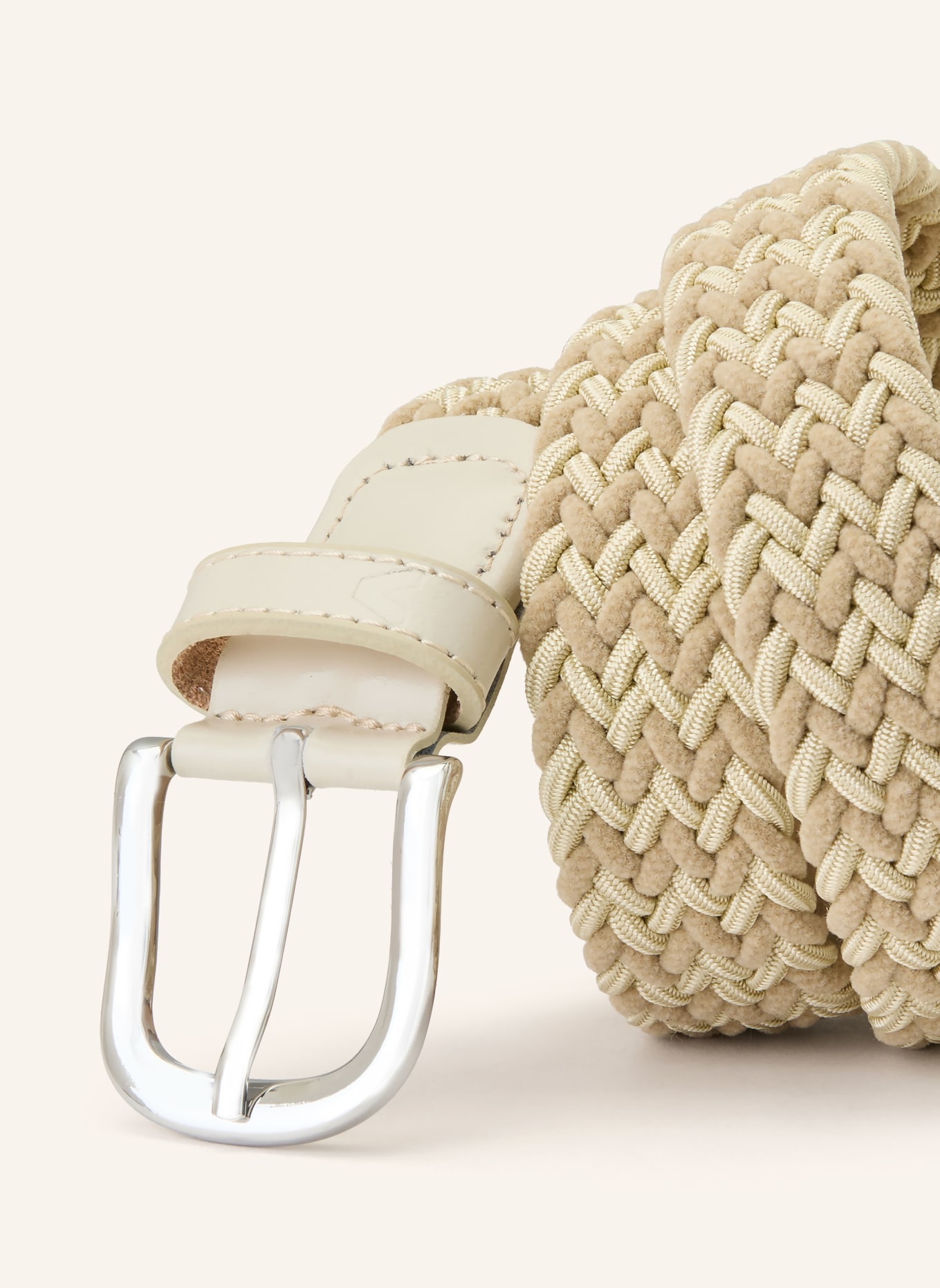 ALBERTO braided belt: BEIGE / CREAM