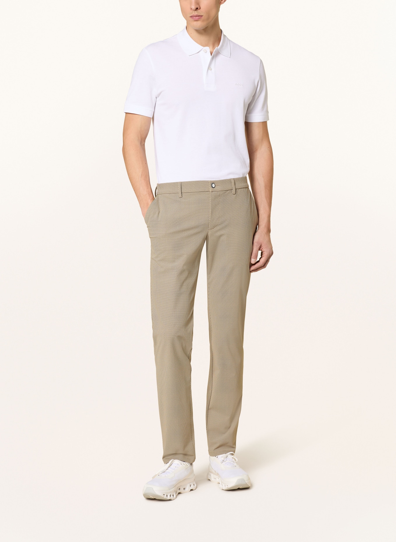 ALBERTO DRIVER Golf Pants: CREAM / BROWN