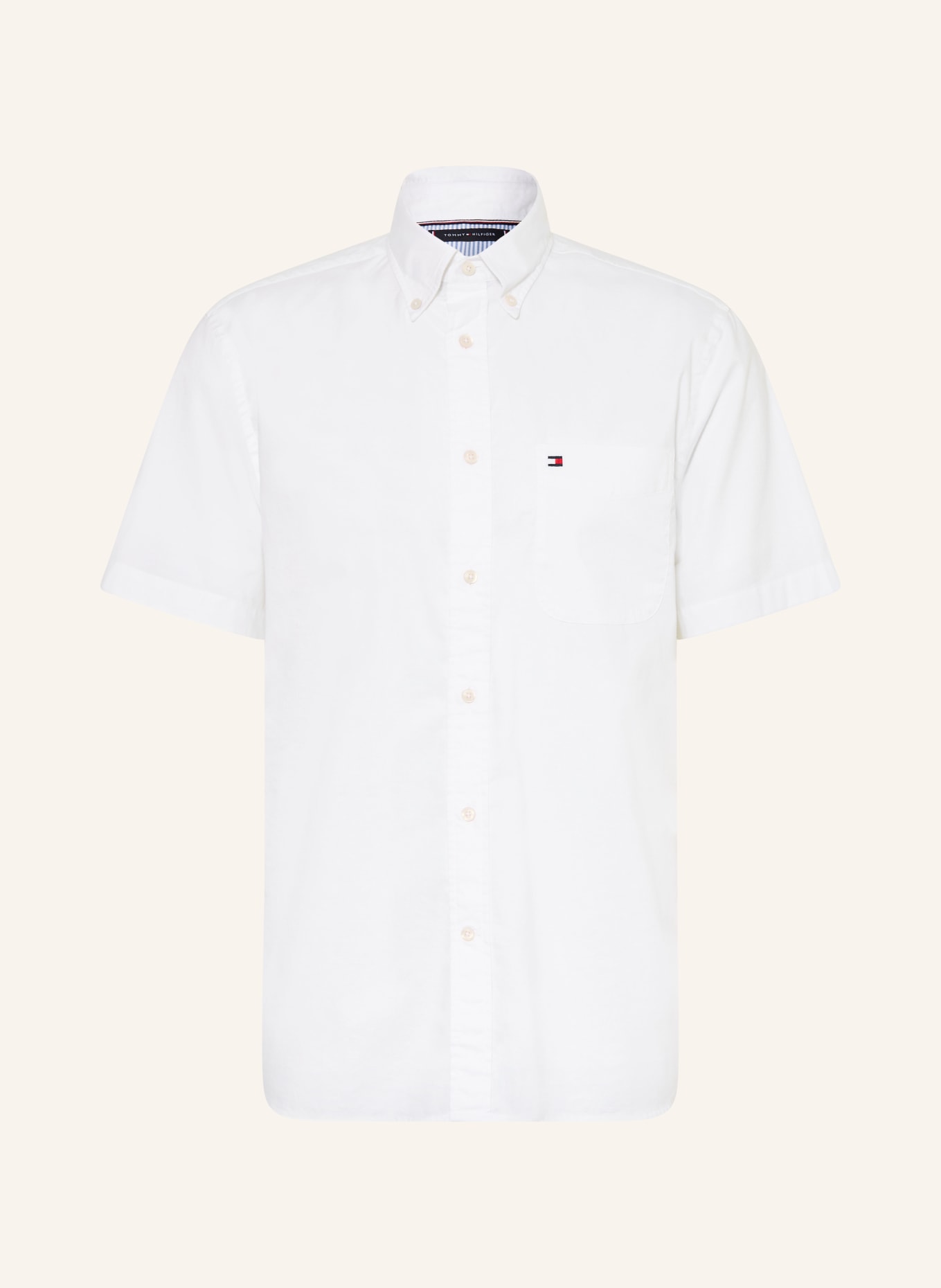 TOMMY HILFIGER Kurzarm-Hemd Regular Fit: WEISS