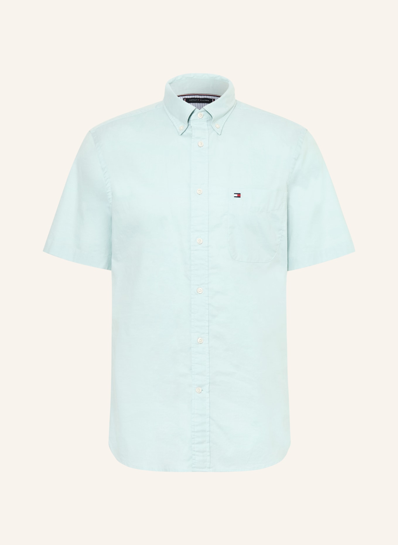 TOMMY HILFIGER Kurzarm-Hemd Regular Fit: MINT