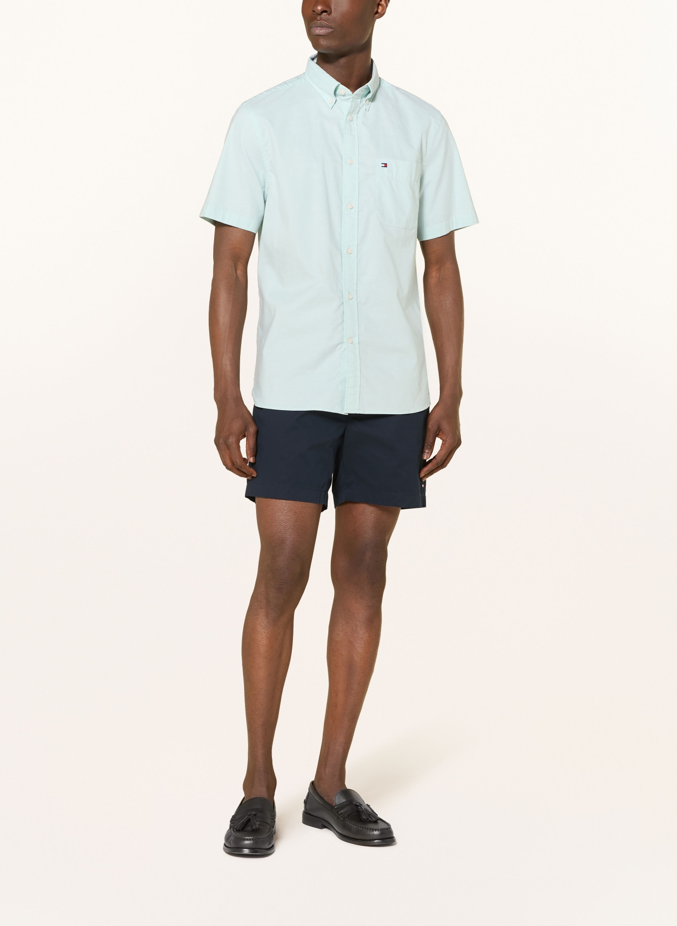 TOMMY HILFIGER Kurzarm-Hemd Regular Fit: MINT
