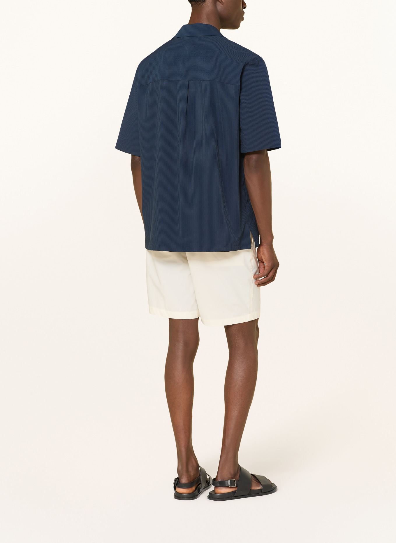 TOMMY HILFIGER Resorthemd Relaxed Fit: DUNKELBLAU / SCHWARZ