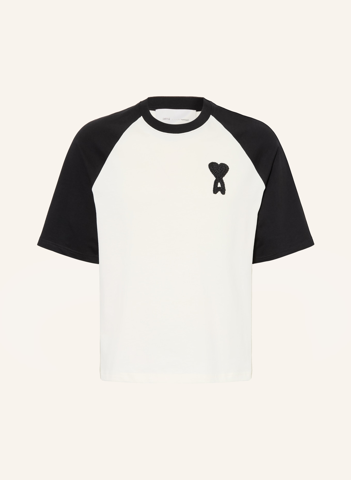 AMI PARIS T-Shirt: WEISS / SCHWARZ