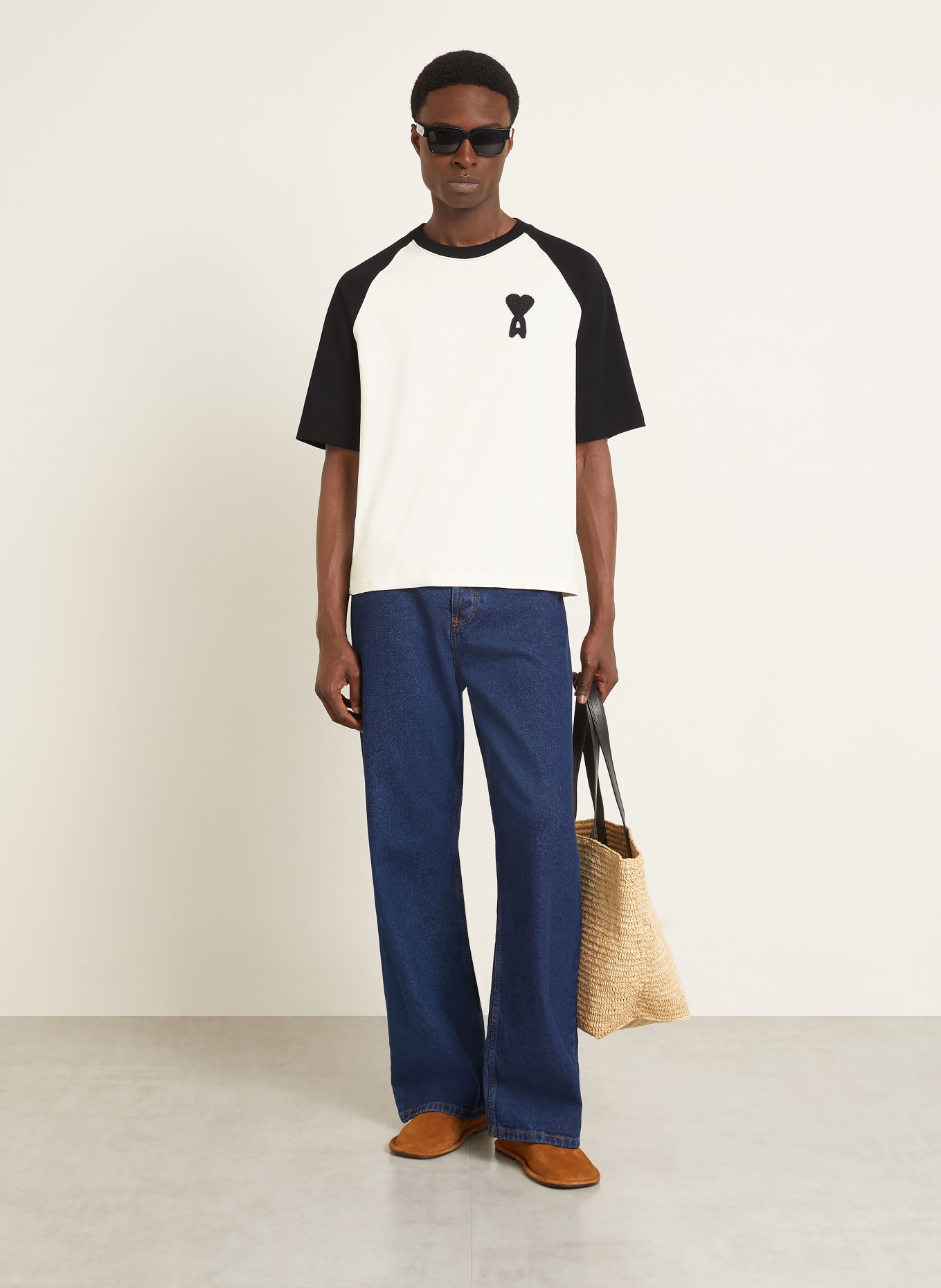 AMI PARIS T-Shirt: WEISS / SCHWARZ