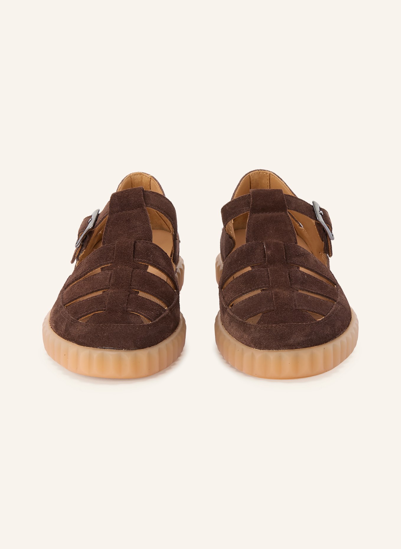 VOILE BLANCHE Sandales SPIDY à découpes: MARRON FONCÉ