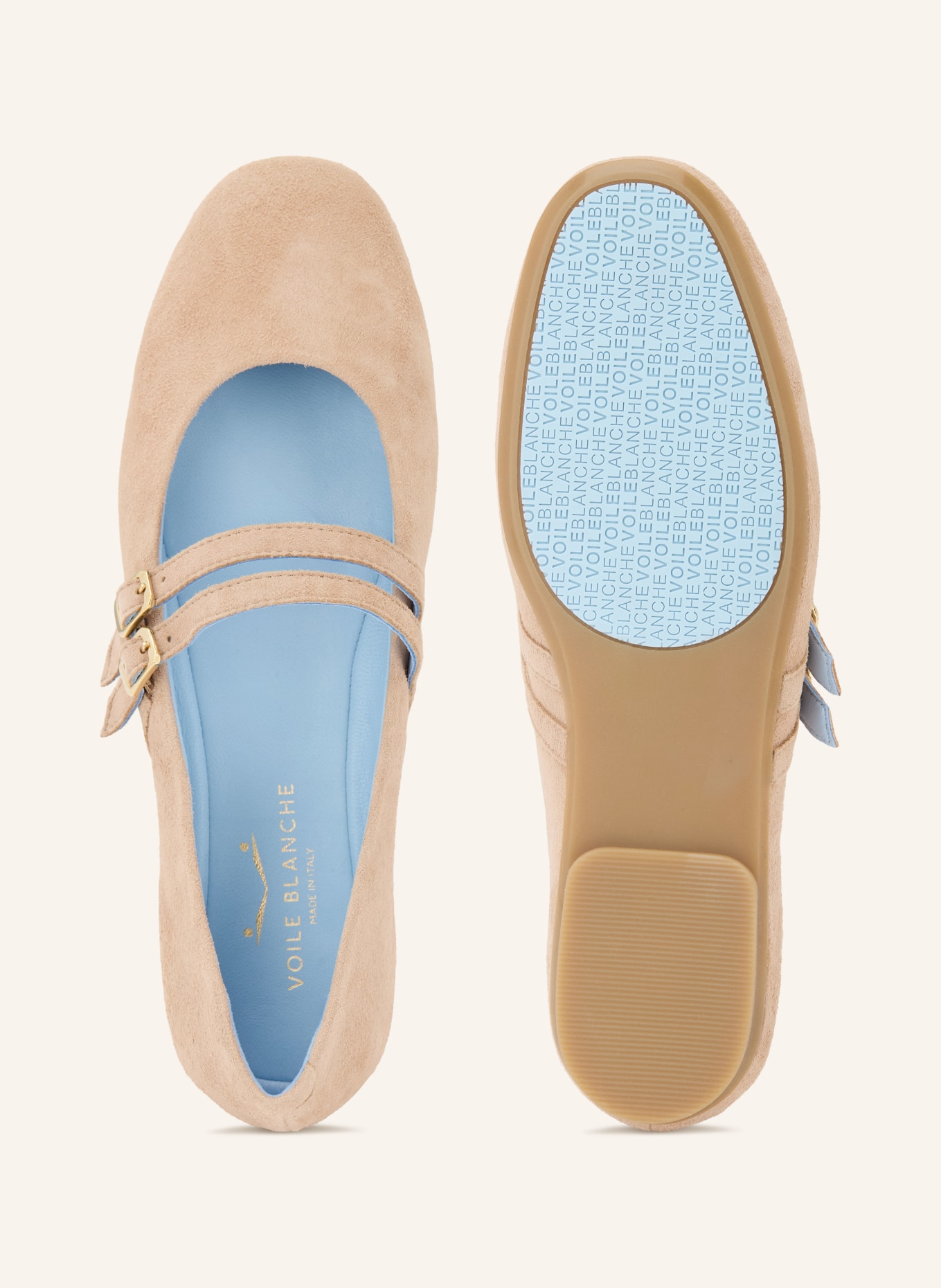 VOILE BLANCHE Ballerinas KARLIE: BEIGE / GOLD