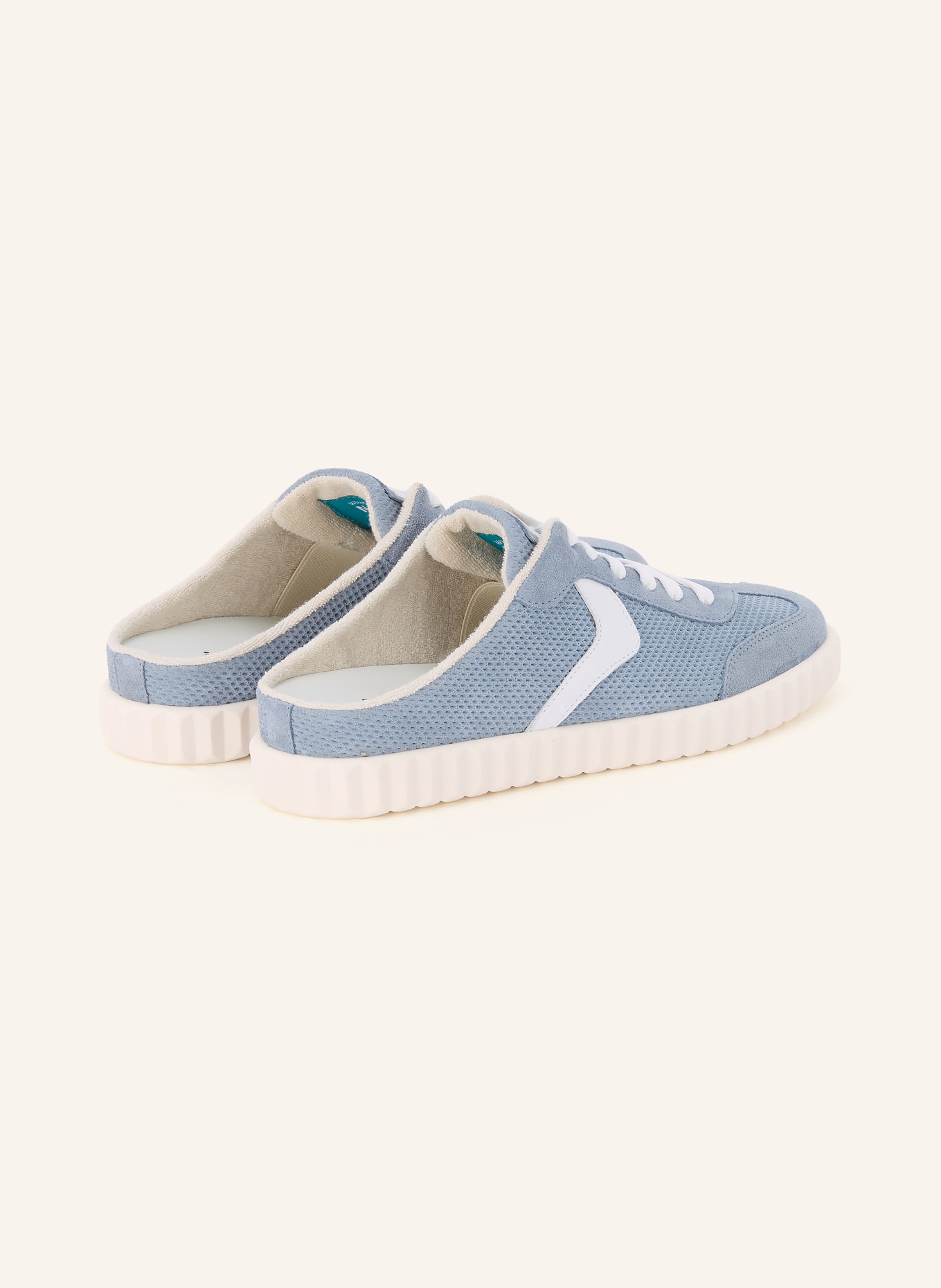 VOILE BLANCHE Mules INES: BLEU GRIS / BLANC