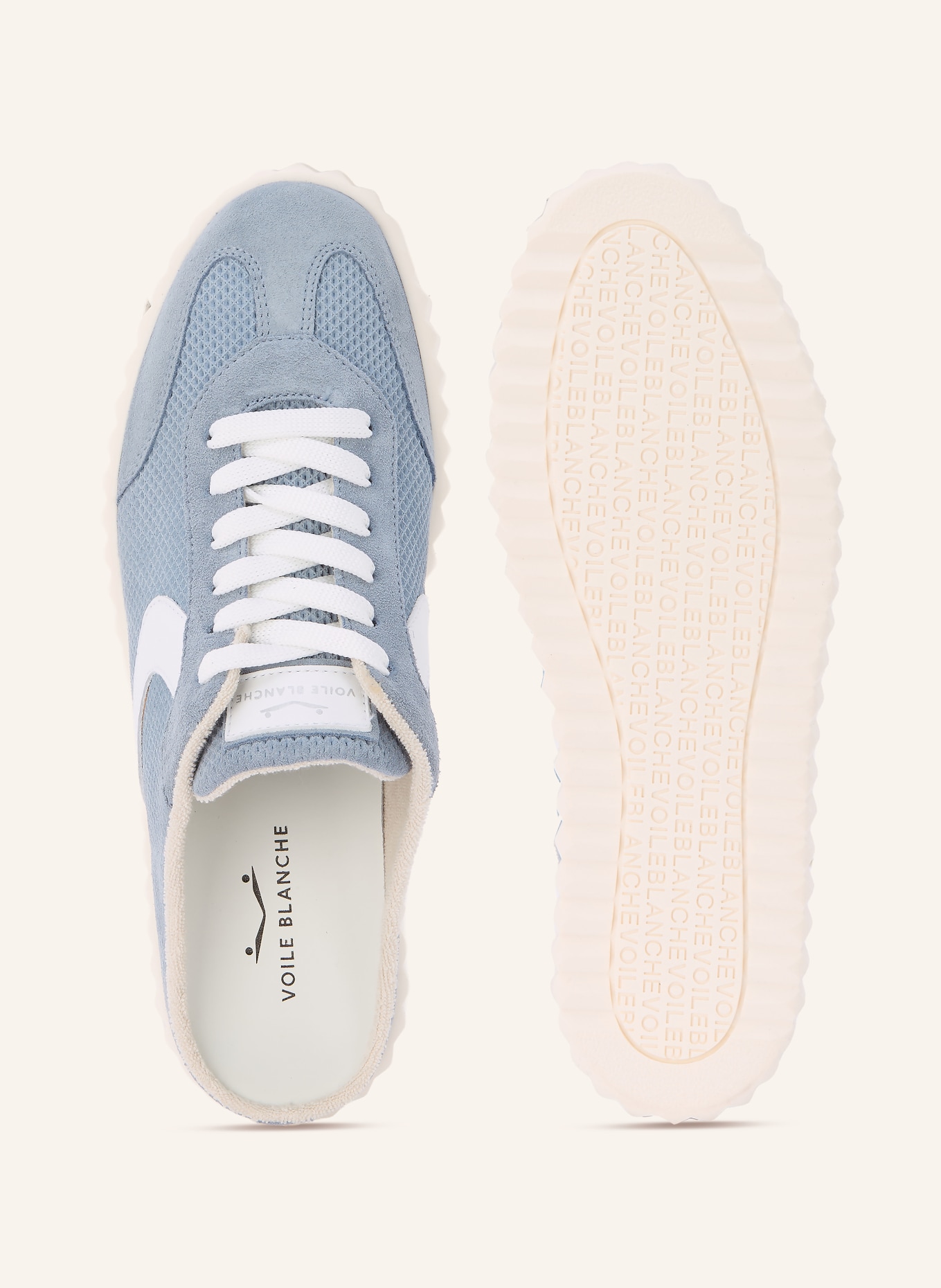 VOILE BLANCHE Mules INES: BLEU GRIS / BLANC