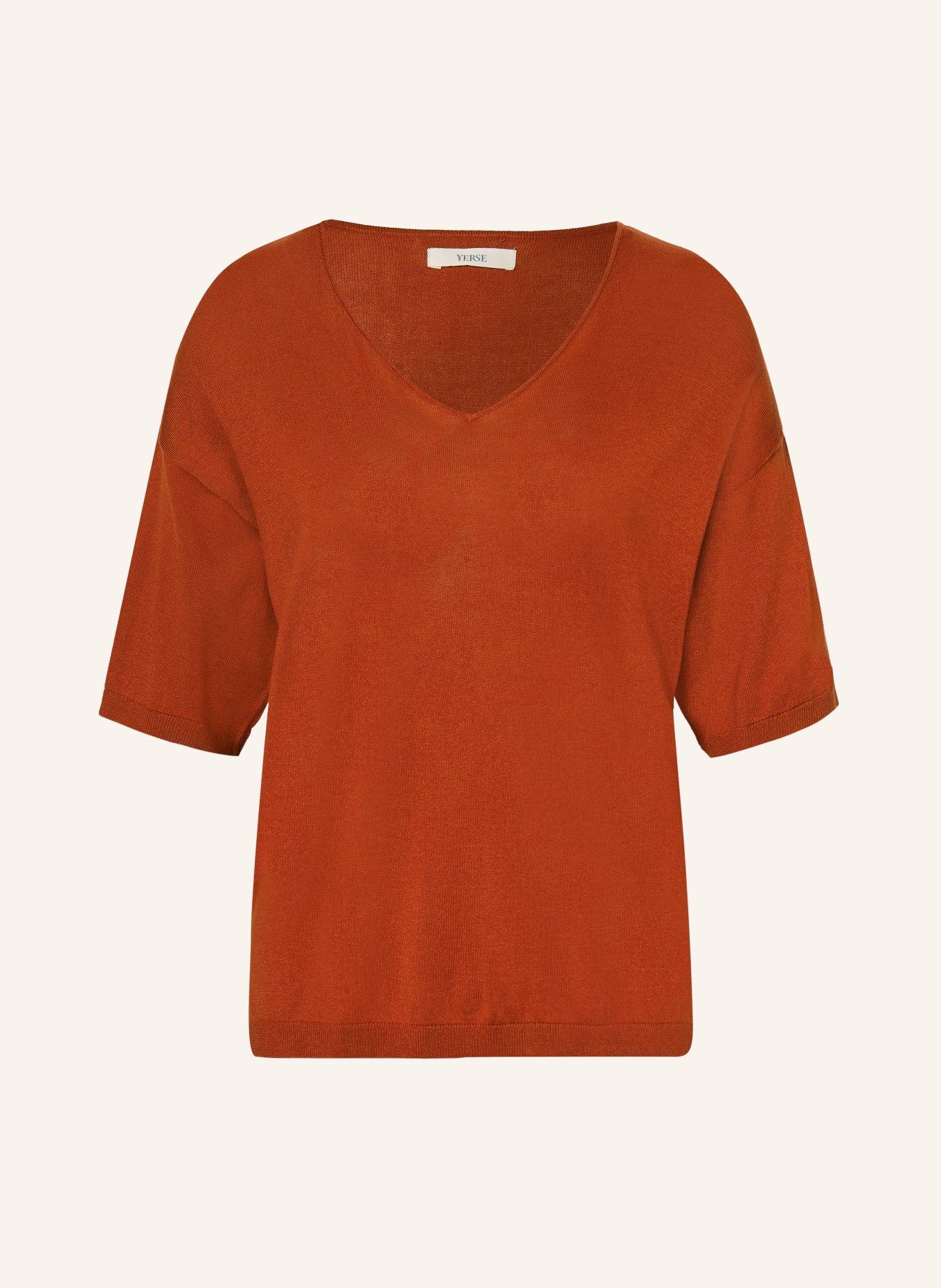 YERSE Pull ALOE à manches 3/4: ORANGE FONCÉ