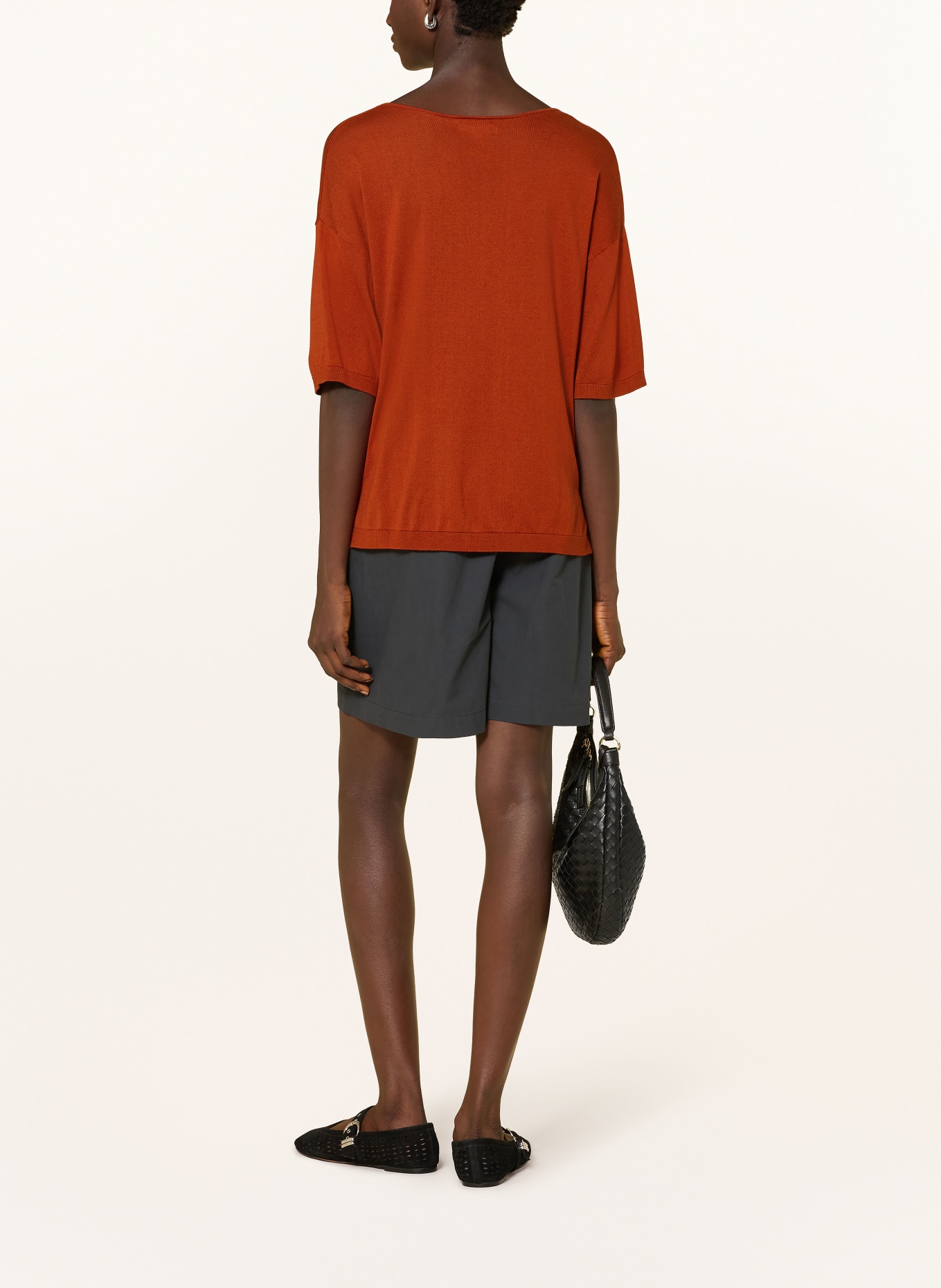 YERSE Pull ALOE à manches 3/4: ORANGE FONCÉ