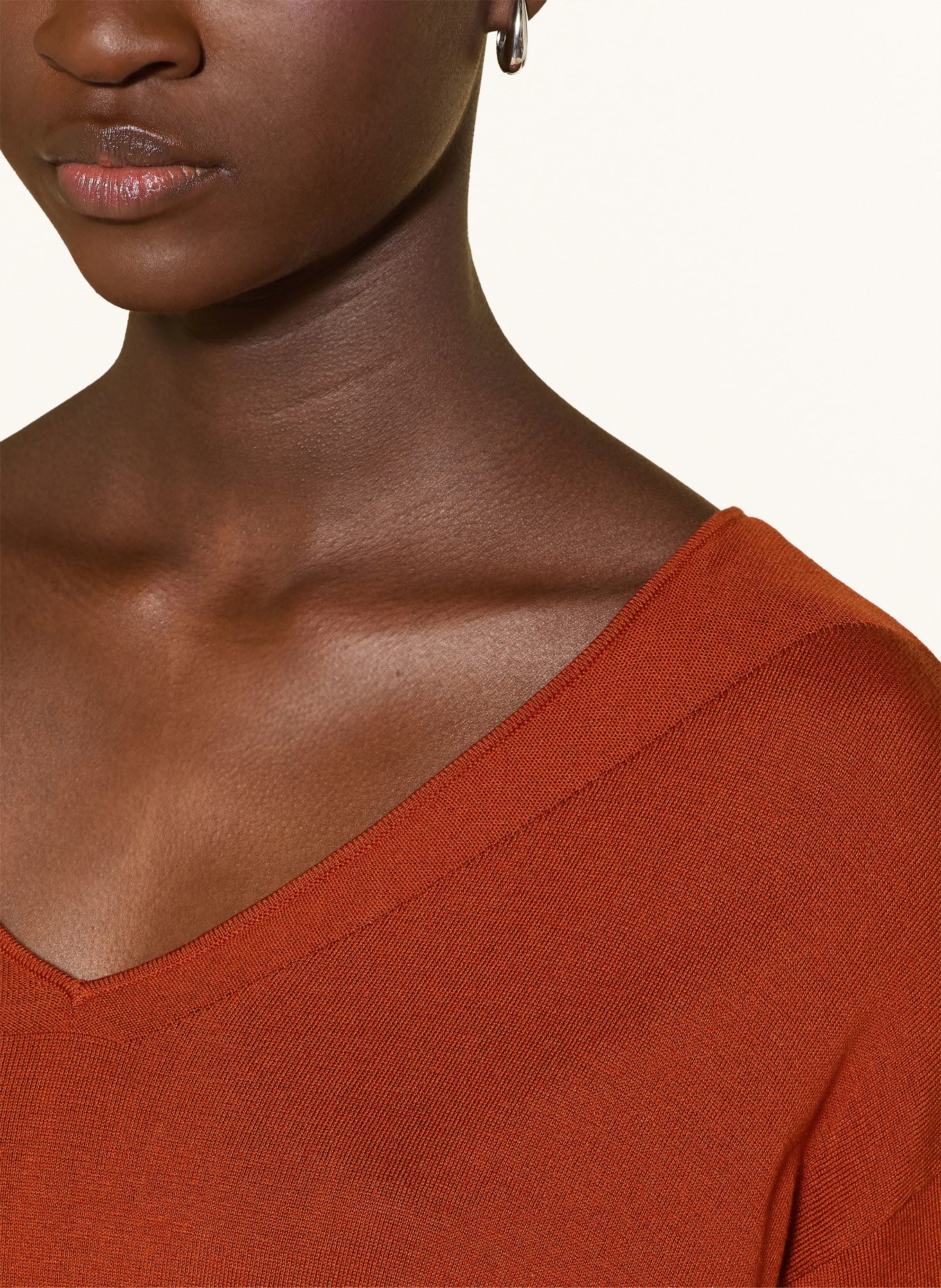 YERSE Pull ALOE à manches 3/4: ORANGE FONCÉ