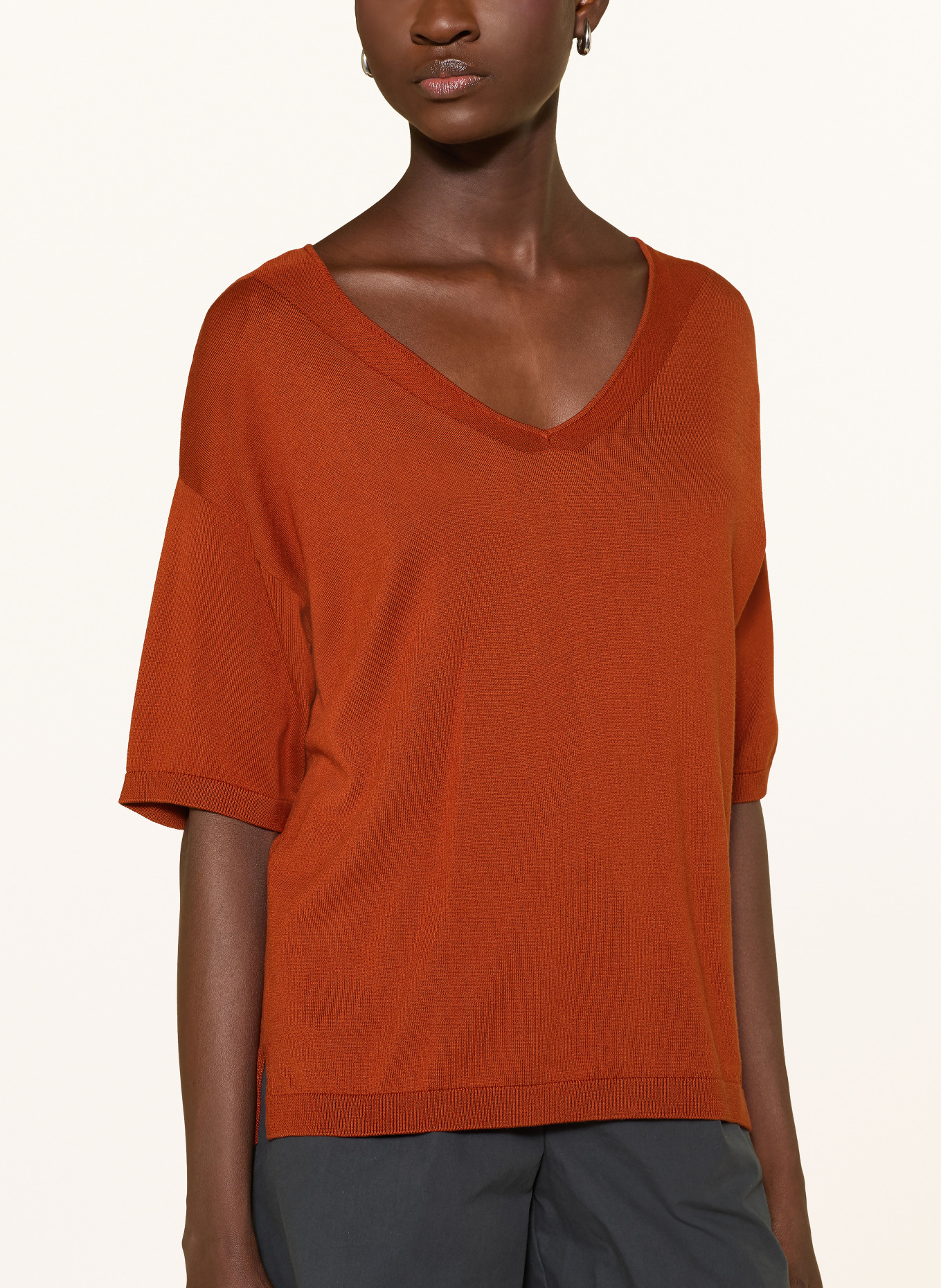 YERSE Pull ALOE à manches 3/4: ORANGE FONCÉ