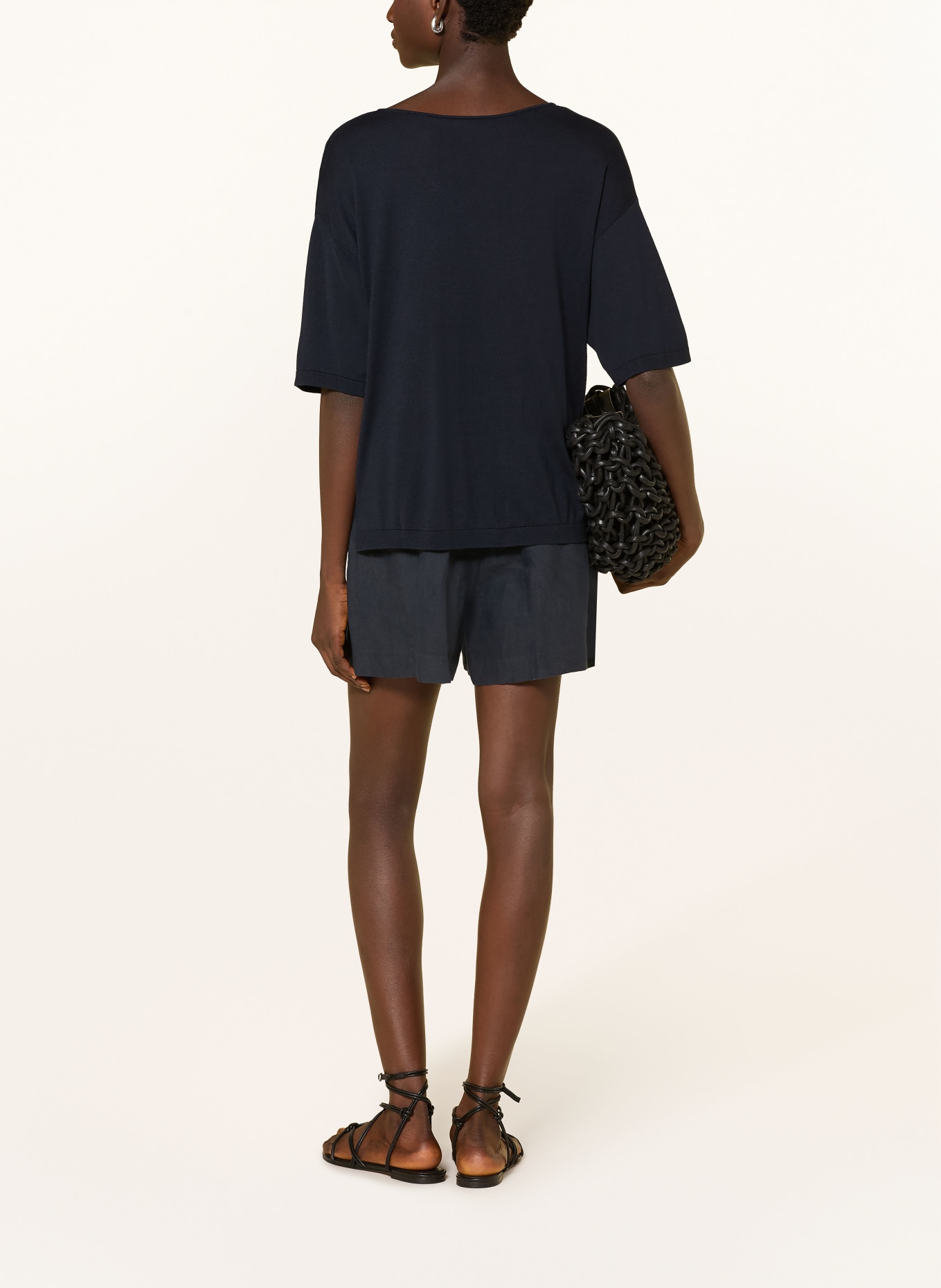 YERSE Pull ALOE à manches 3/4: BLEU FONCÉ