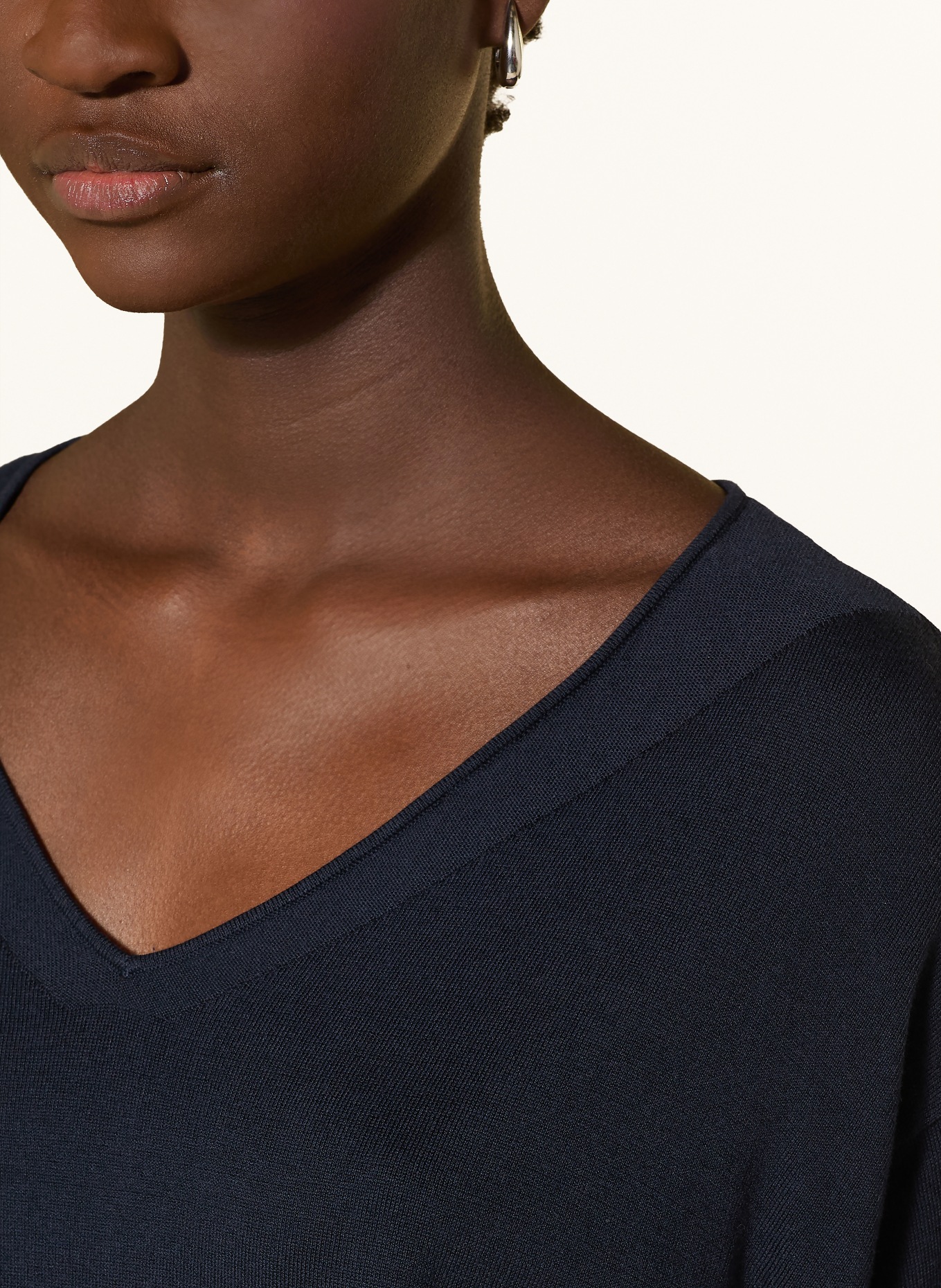 YERSE Pull ALOE à manches 3/4: BLEU FONCÉ