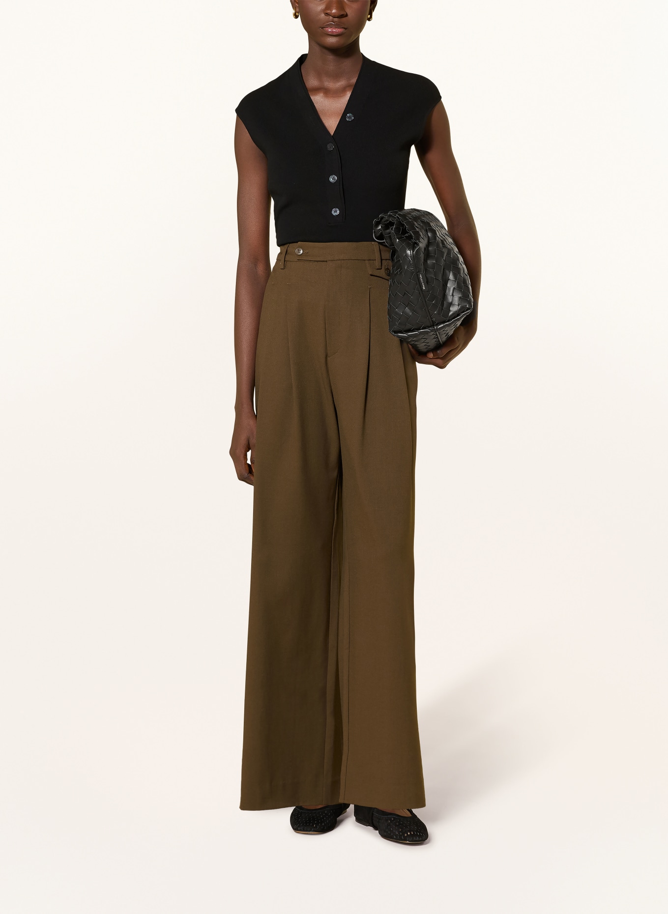 YERSE Dzianinowy top LAVANDER: CZARNY