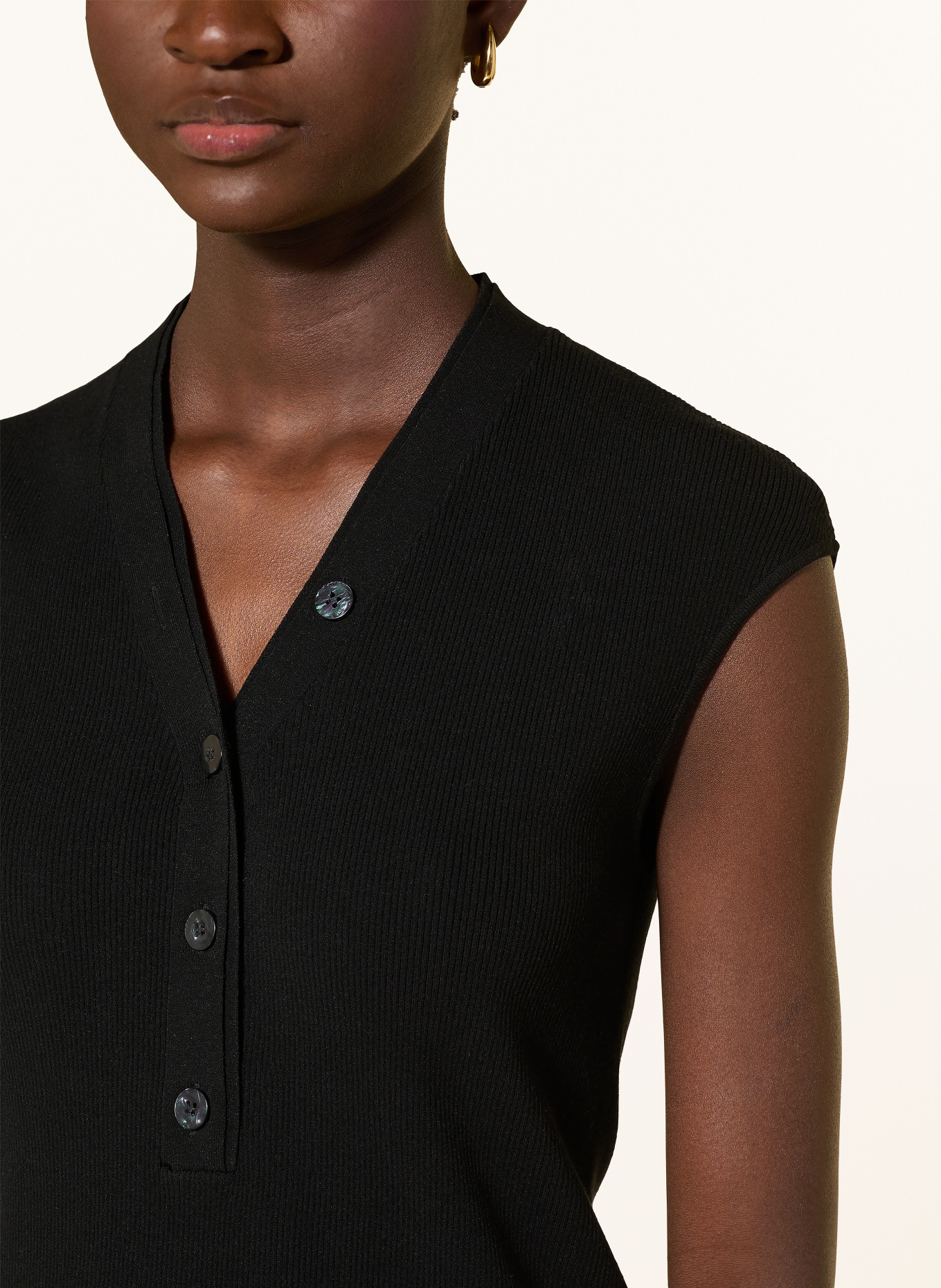 YERSE Dzianinowy top LAVANDER: CZARNY