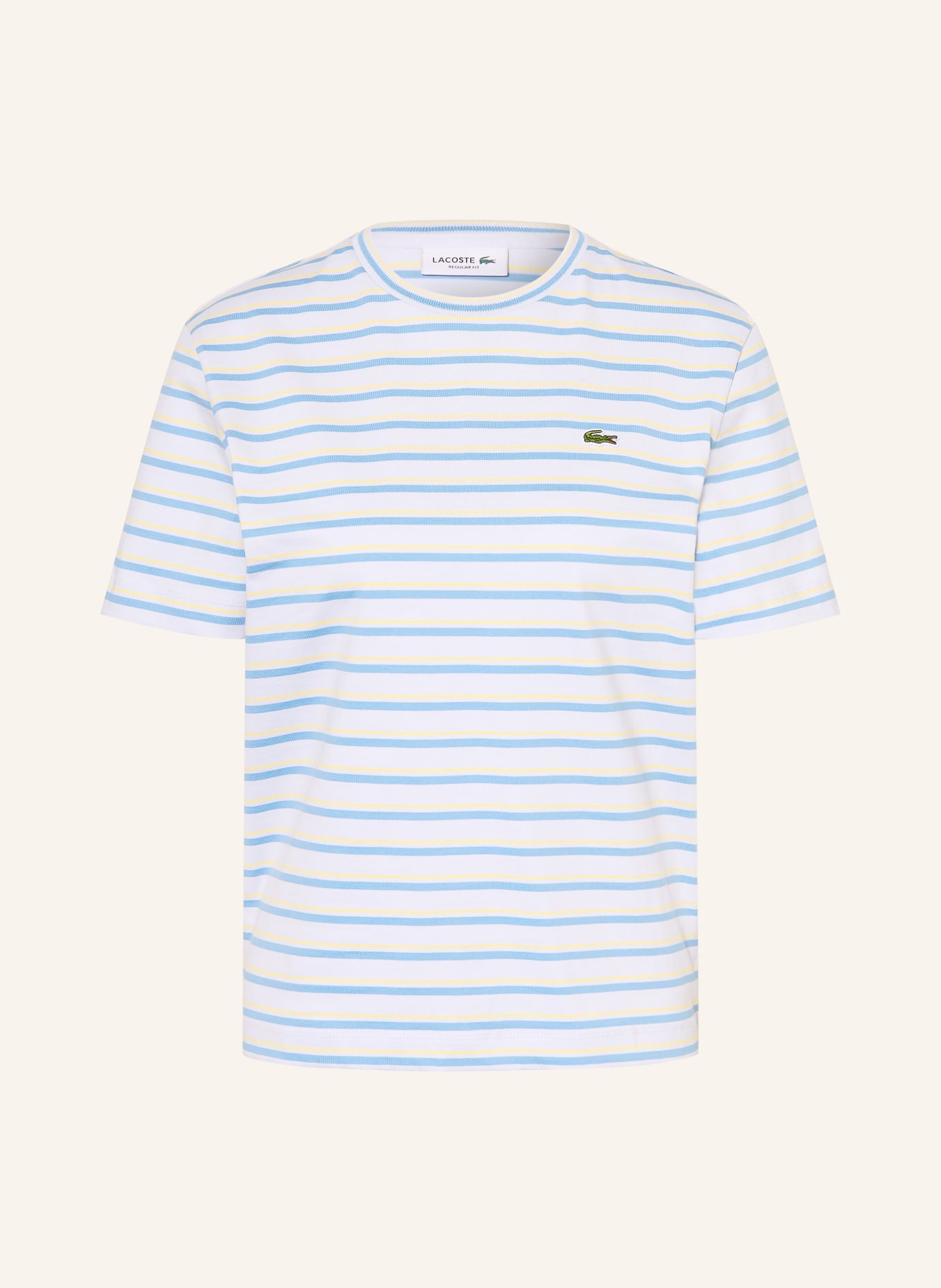 LACOSTE T-shirt: BLEU CLAIR / JAUNE / BLEU