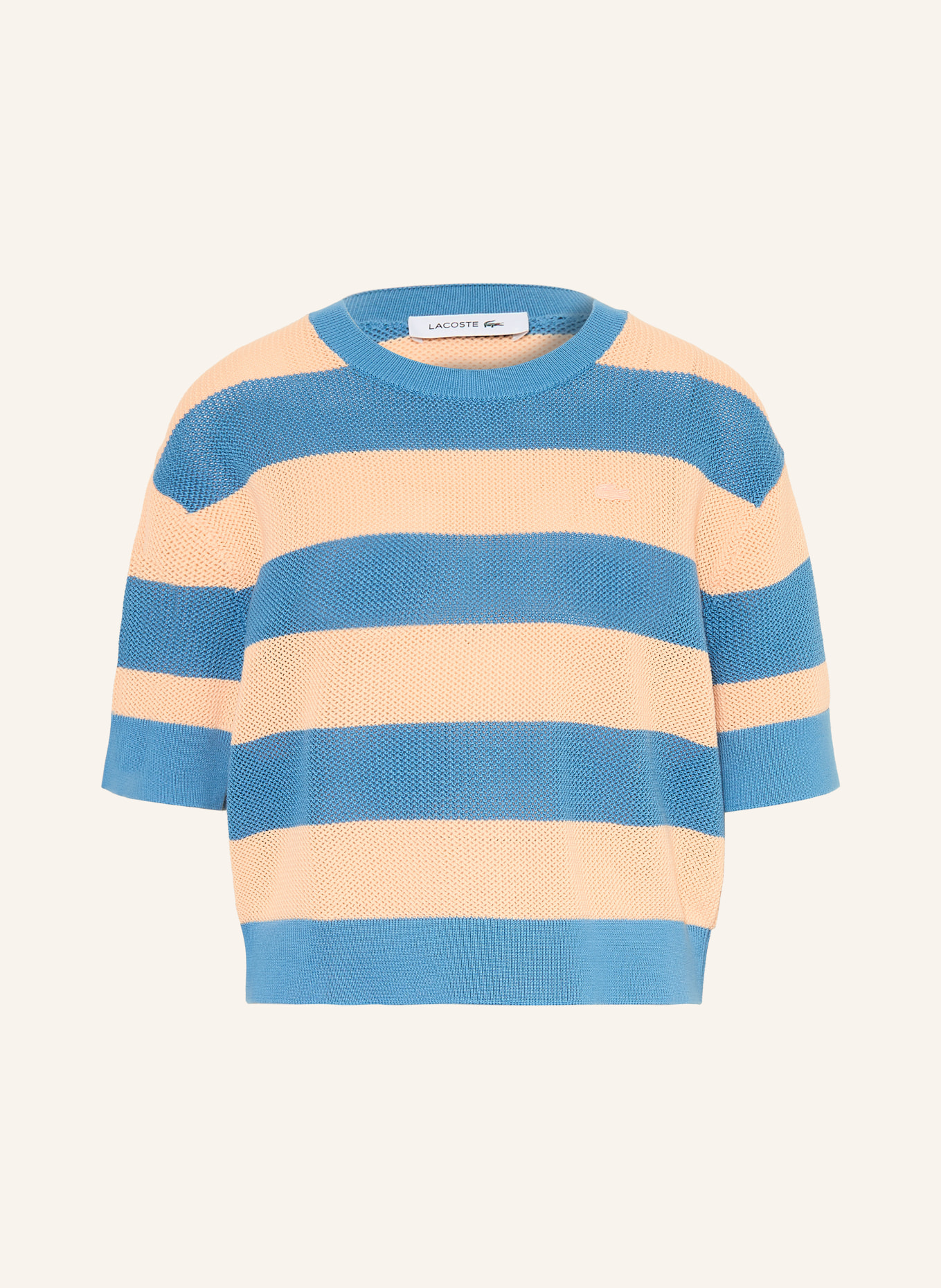 LACOSTE Strickshirt: BLAU / LACHS