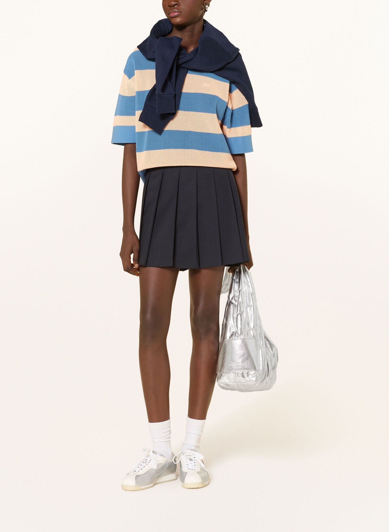 LACOSTE Strickshirt: BLAU / LACHS