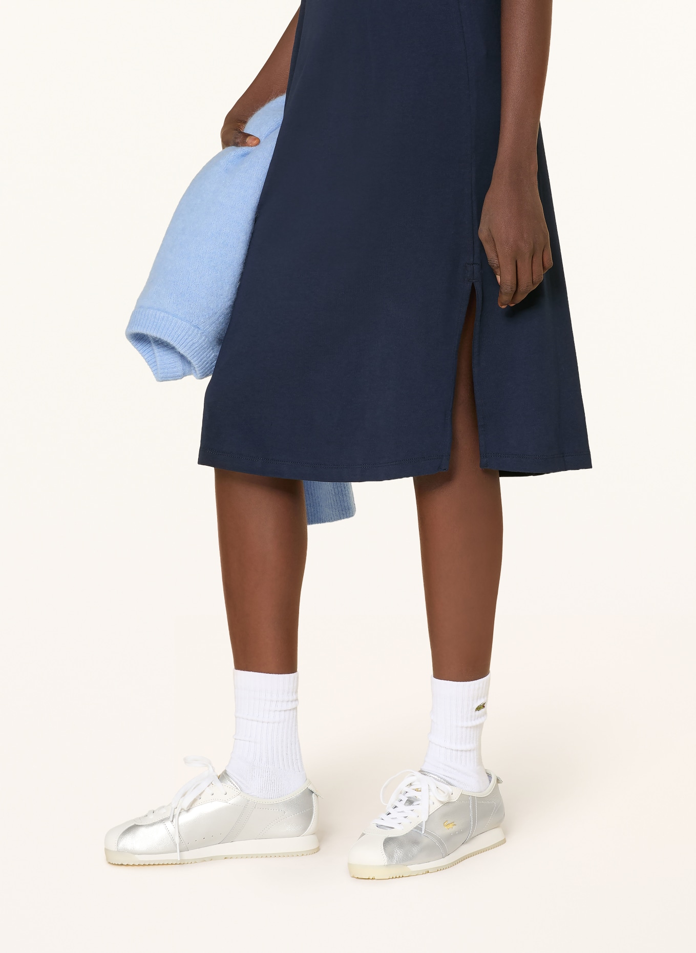 LACOSTE robe en jersey: BLEU FONCÉ