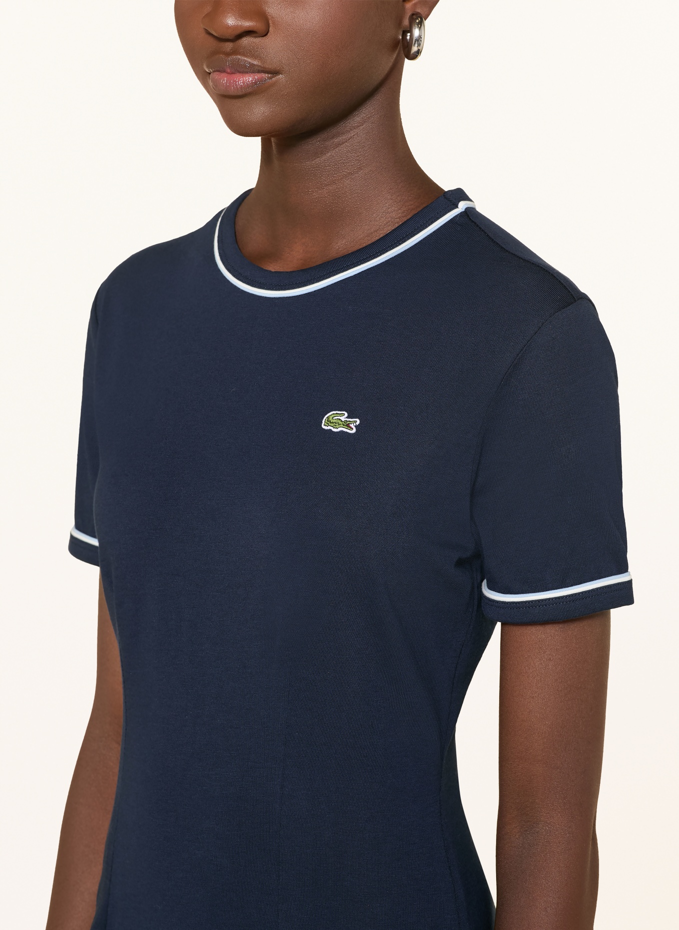LACOSTE robe en jersey: BLEU FONCÉ